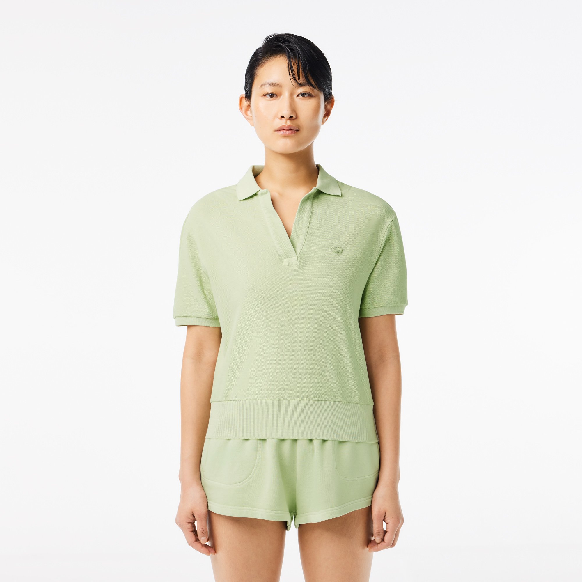 Áo Polo Lacoste Nữ Dáng Suông Nhuộm Màu Tự Nhiên