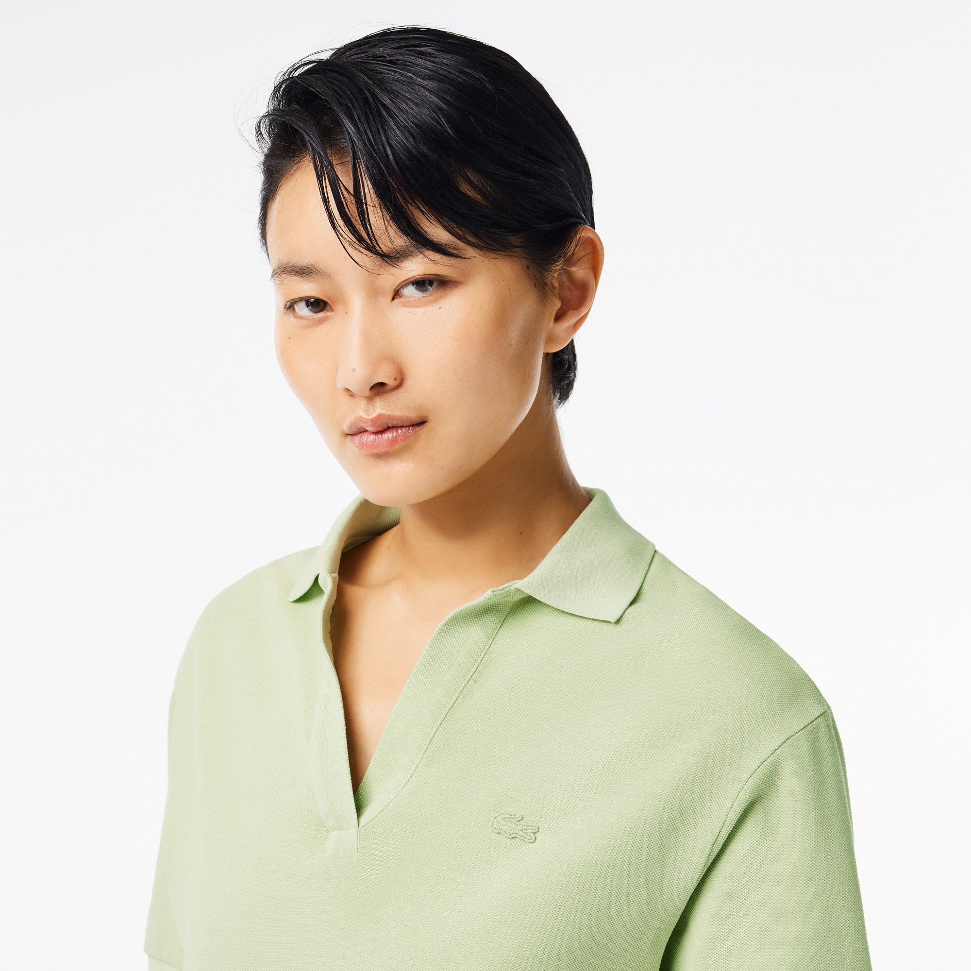 Áo Polo Lacoste Nữ Dáng Suông Nhuộm Màu Tự Nhiên