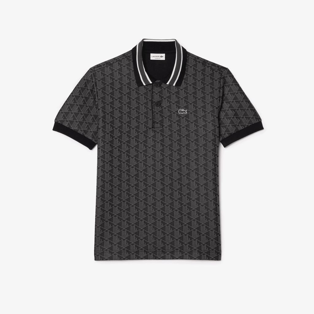 Áo Polo Lacoste Nam Dáng Cổ Điển Có Cổ Tương Phản Hoạ Tiết Monogram Chất Liệu Jacquard
