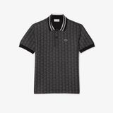 Áo Polo Lacoste Nam Dáng Cổ Điển Có Cổ Tương Phản Hoạ Tiết Monogram Chất Liệu Jacquard