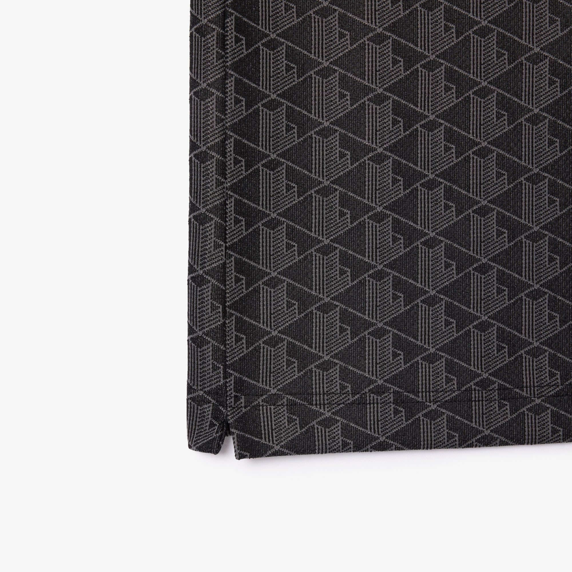Áo Polo Lacoste Nam Dáng Cổ Điển Có Cổ Tương Phản Hoạ Tiết Monogram Chất Liệu Jacquard