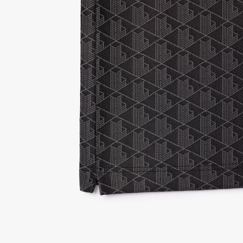 Áo Polo Lacoste Nam Dáng Cổ Điển Có Cổ Tương Phản Hoạ Tiết Monogram Chất Liệu Jacquard