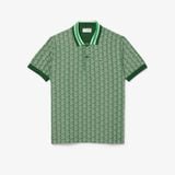 Áo Polo Lacoste Nam Dáng Cổ Điển Có Cổ Tương Phản Hoạ Tiết Monogram Chất Liệu Jacquard