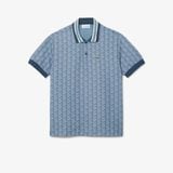 Áo Polo Lacoste Nam Dáng Cổ Điển Có Cổ Tương Phản Hoạ Tiết Monogram Chất Liệu Jacquard