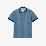 Áo Polo Lacoste Nam Dáng Cổ Điển Có Cổ Tương Phản Hoạ Tiết Monogram Chất Liệu Jacquard