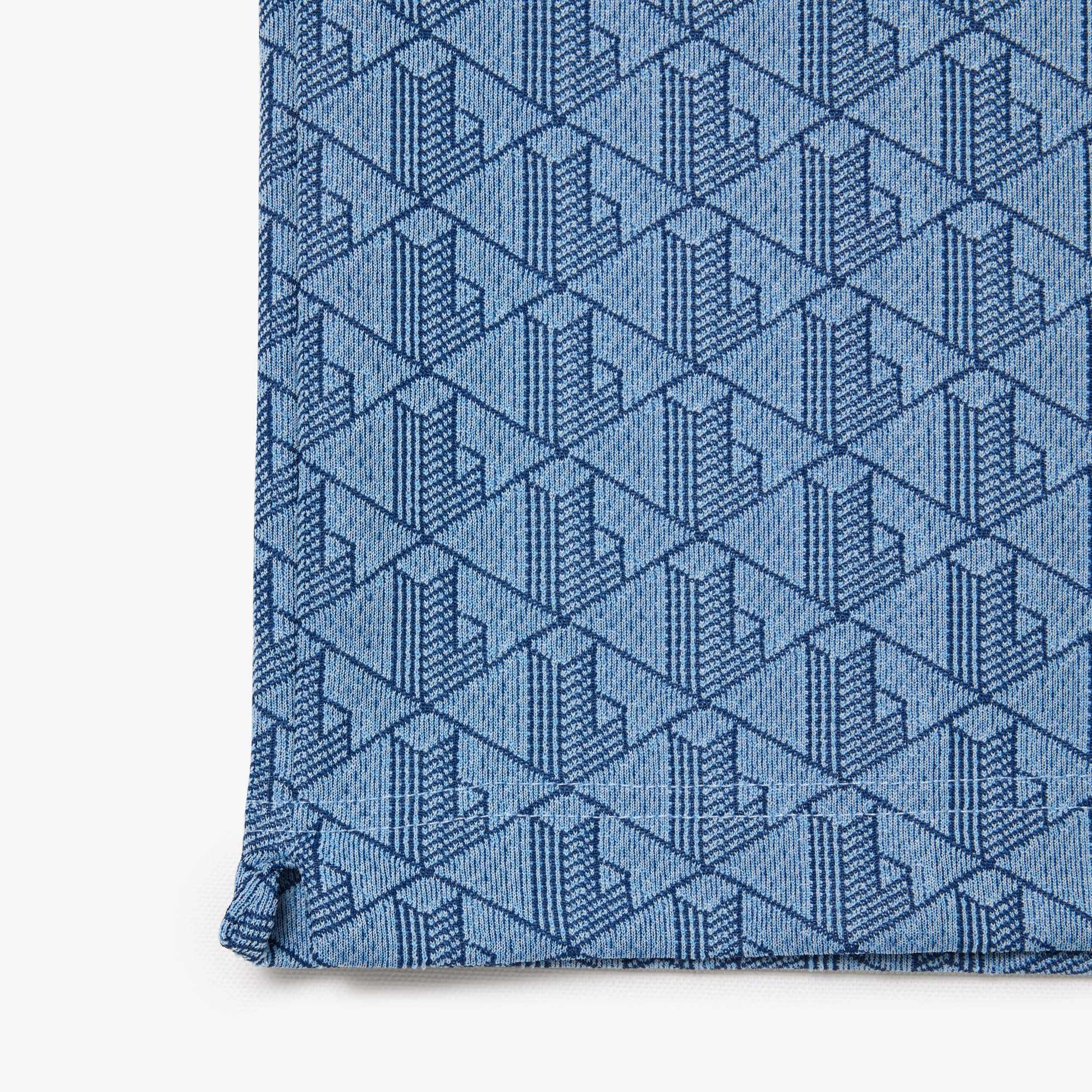 Áo Polo Lacoste Nam Dáng Cổ Điển Có Cổ Tương Phản Hoạ Tiết Monogram Chất Liệu Jacquard