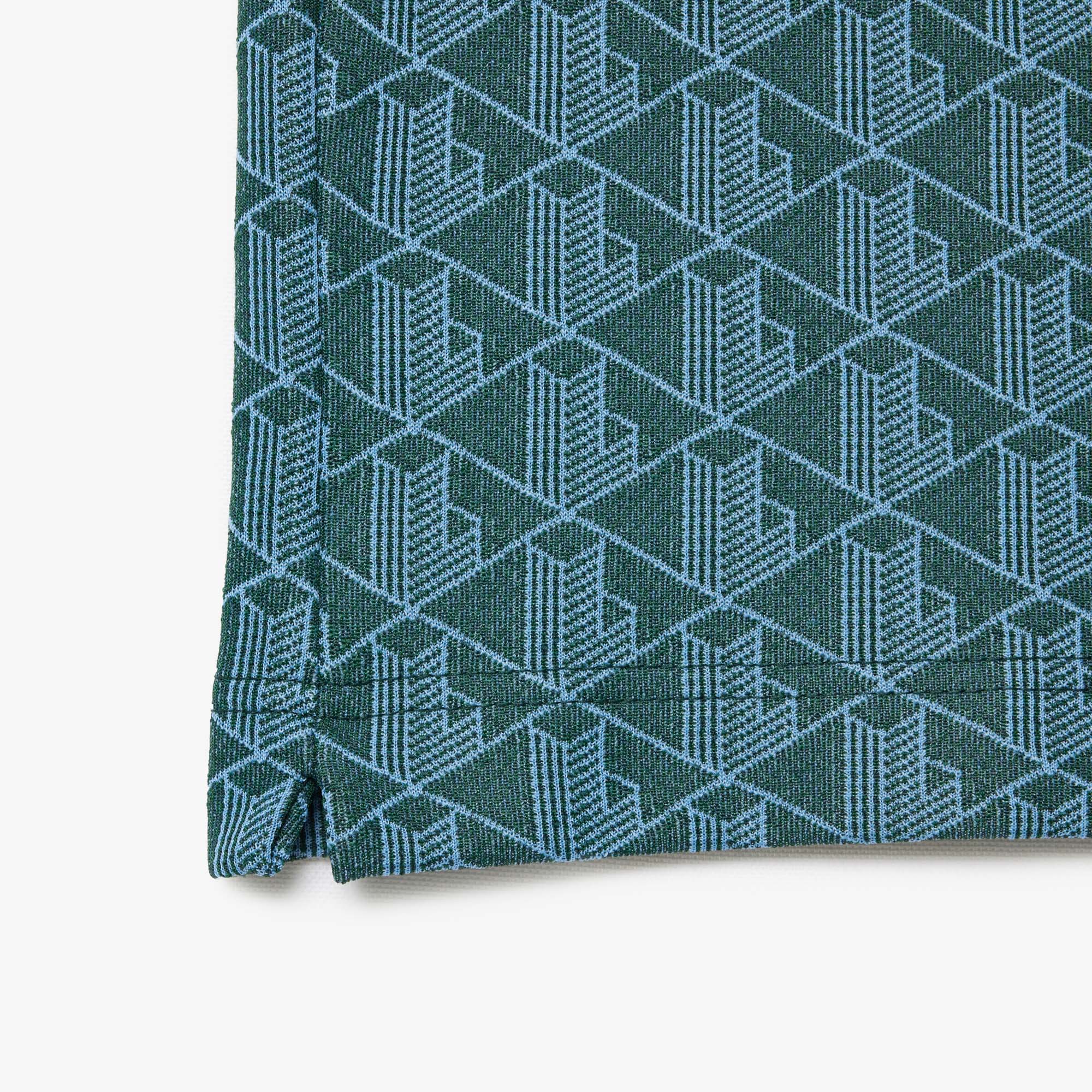Áo Polo Lacoste Nam Dáng Cổ Điển Có Cổ Tương Phản Hoạ Tiết Monogram Chất Liệu Jacquard