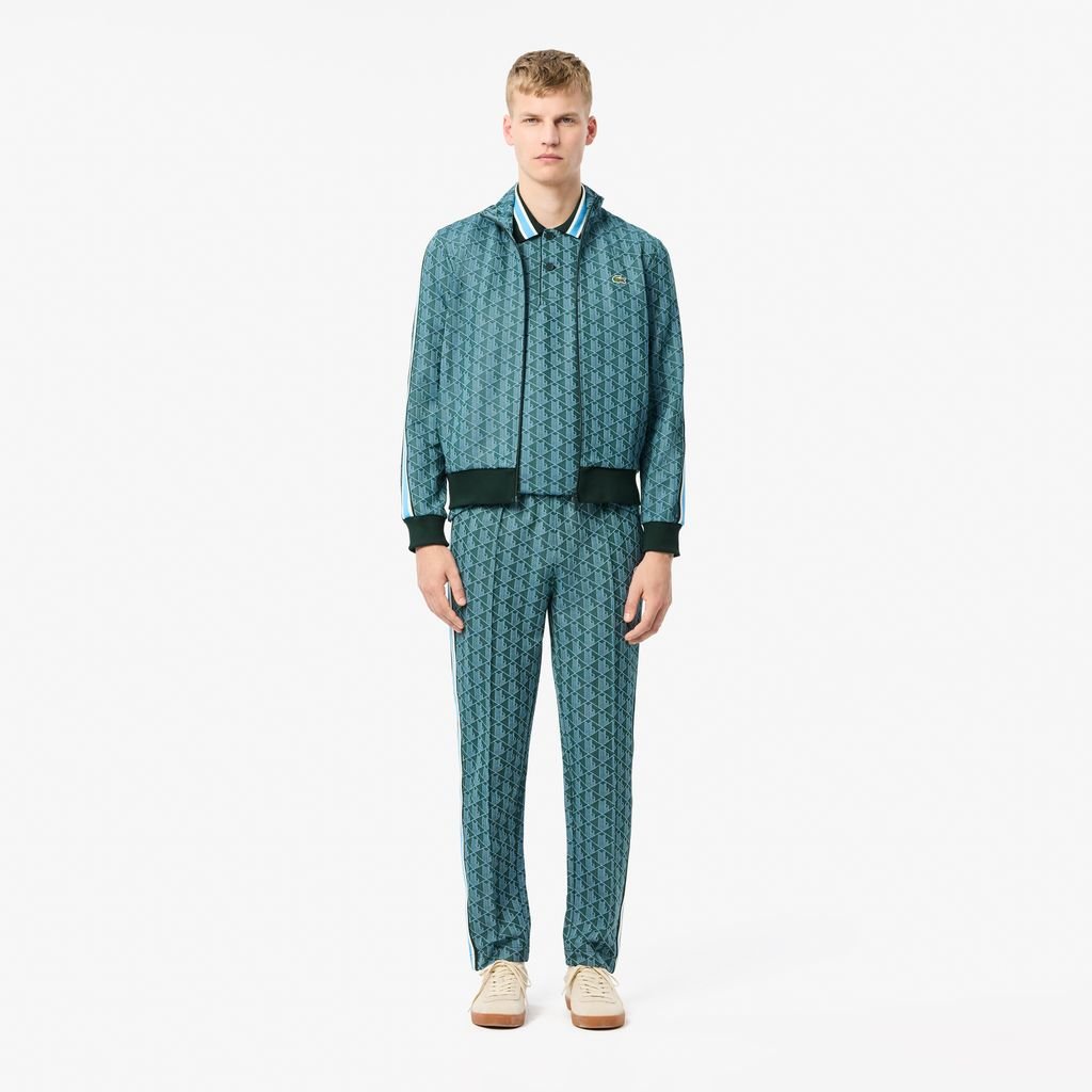 Áo Polo Lacoste Nam Dáng Cổ Điển Có Cổ Tương Phản Hoạ Tiết Monogram Chất Liệu Jacquard