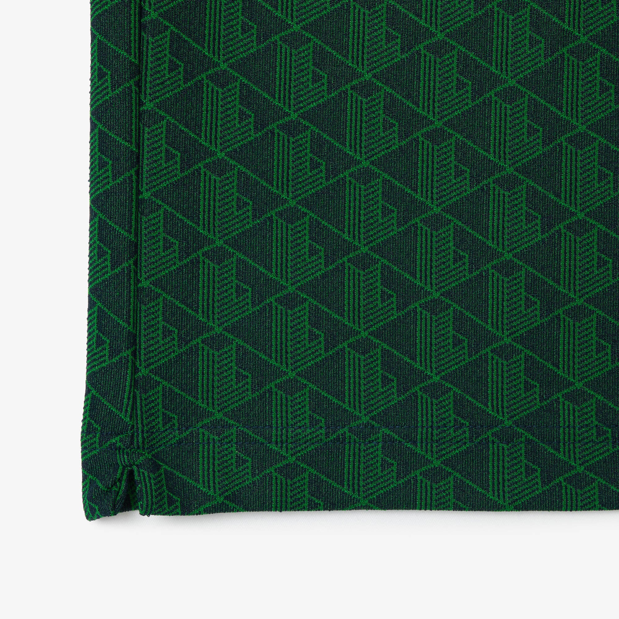 Áo Polo Lacoste Nam Dáng Cổ Điển Có Cổ Tương Phản Hoạ Tiết Monogram Chất Liệu Jacquard