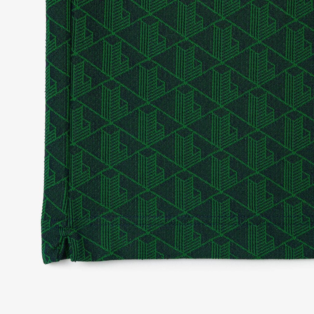 Áo Polo Lacoste Nam Dáng Cổ Điển Có Cổ Tương Phản Hoạ Tiết Monogram Chất Liệu Jacquard