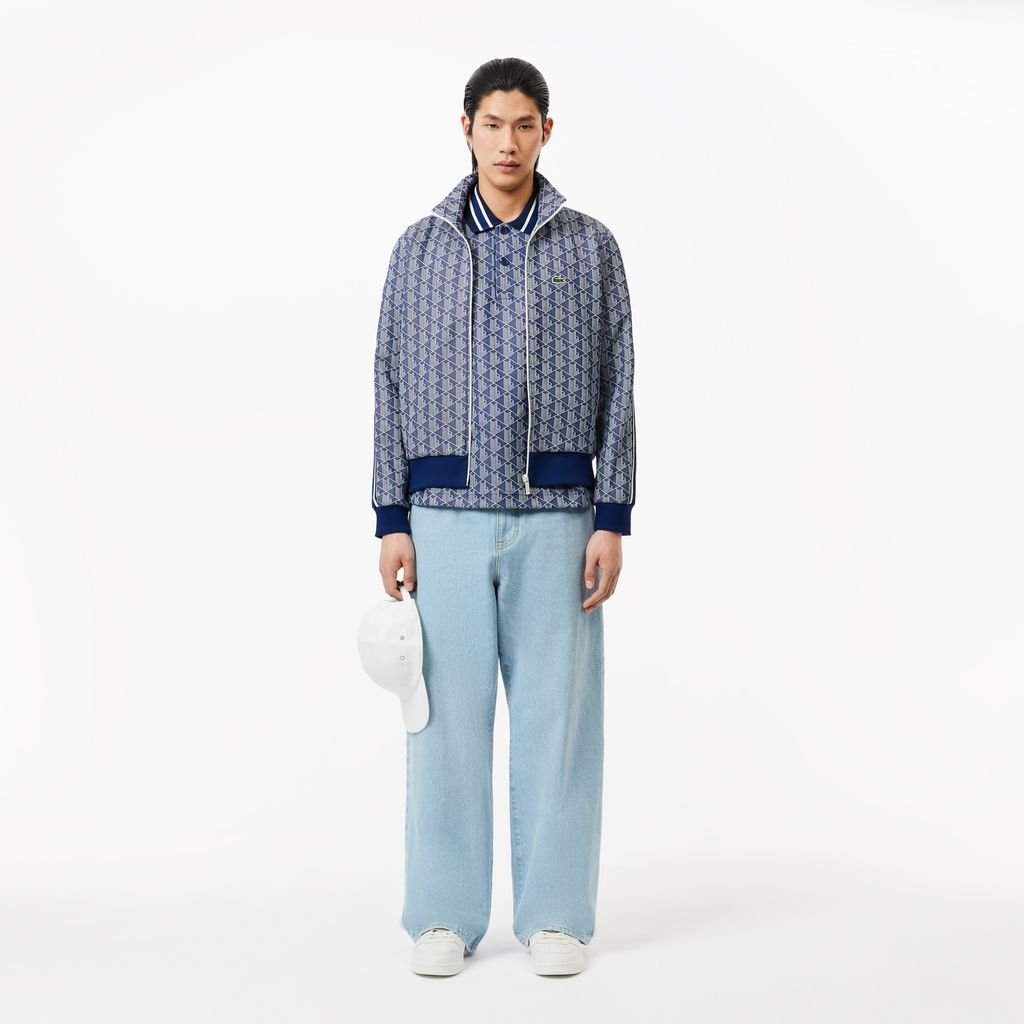 Áo Polo Lacoste Nam Dáng Cổ Điển Có Cổ Tương Phản Hoạ Tiết Monogram Chất Liệu Jacquard