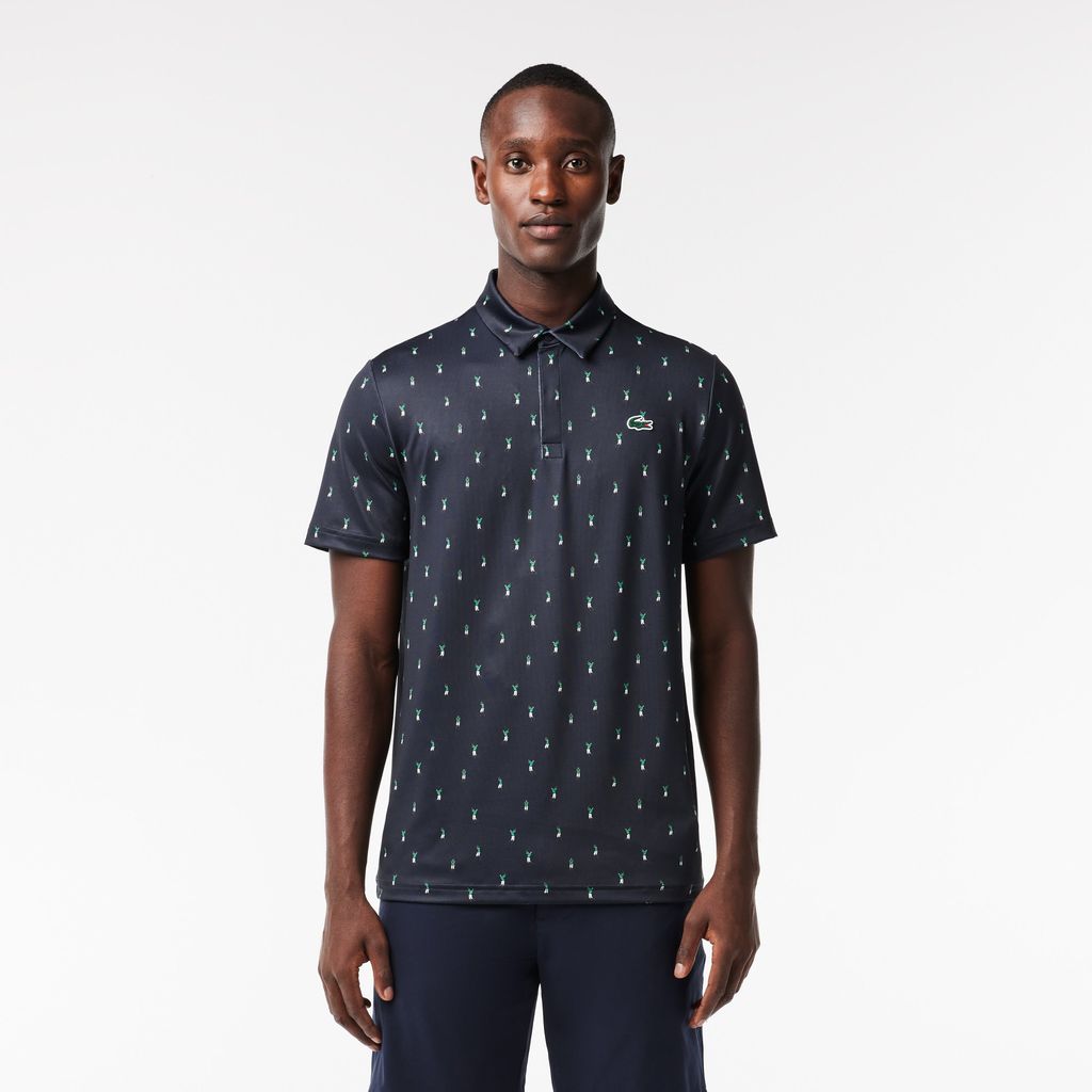Áo Polo Golf Lacoste Nam Chất Liệu Polyester Tái Chế Họa Tiết In
