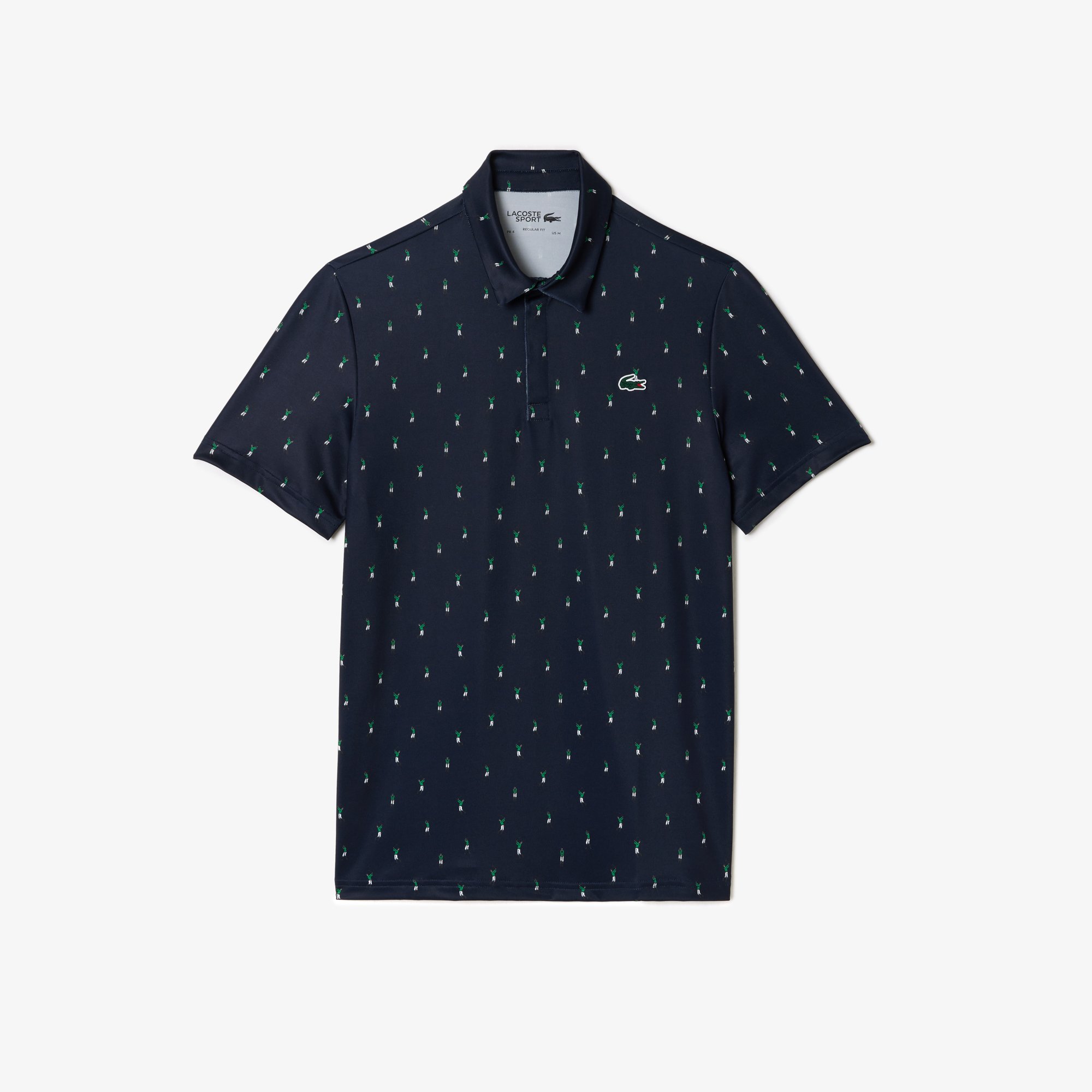 Áo Polo Golf Lacoste Nam Chất Liệu Polyester Tái Chế Họa Tiết In