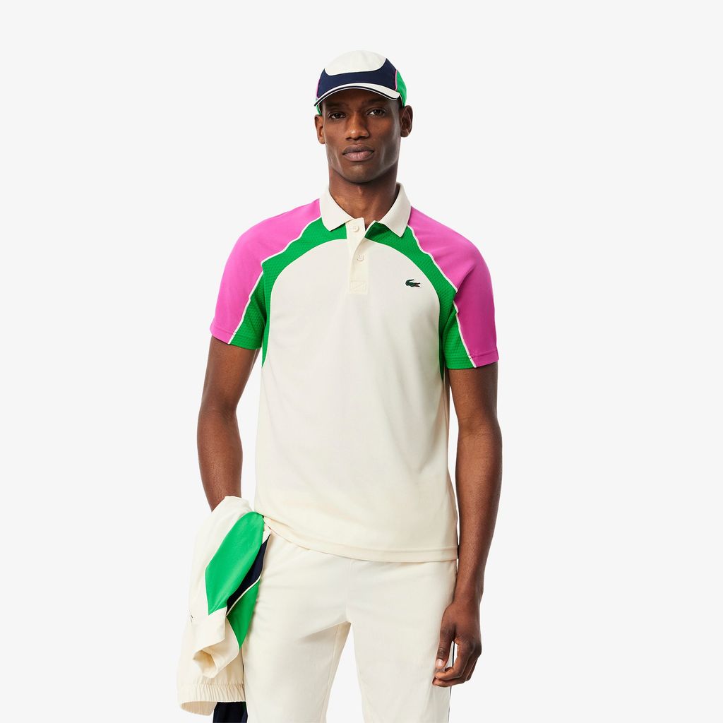 Áo Polo Tennis Lacoste Nam Công Nghệ Ultra Dry Họa Tiết Phối Màu