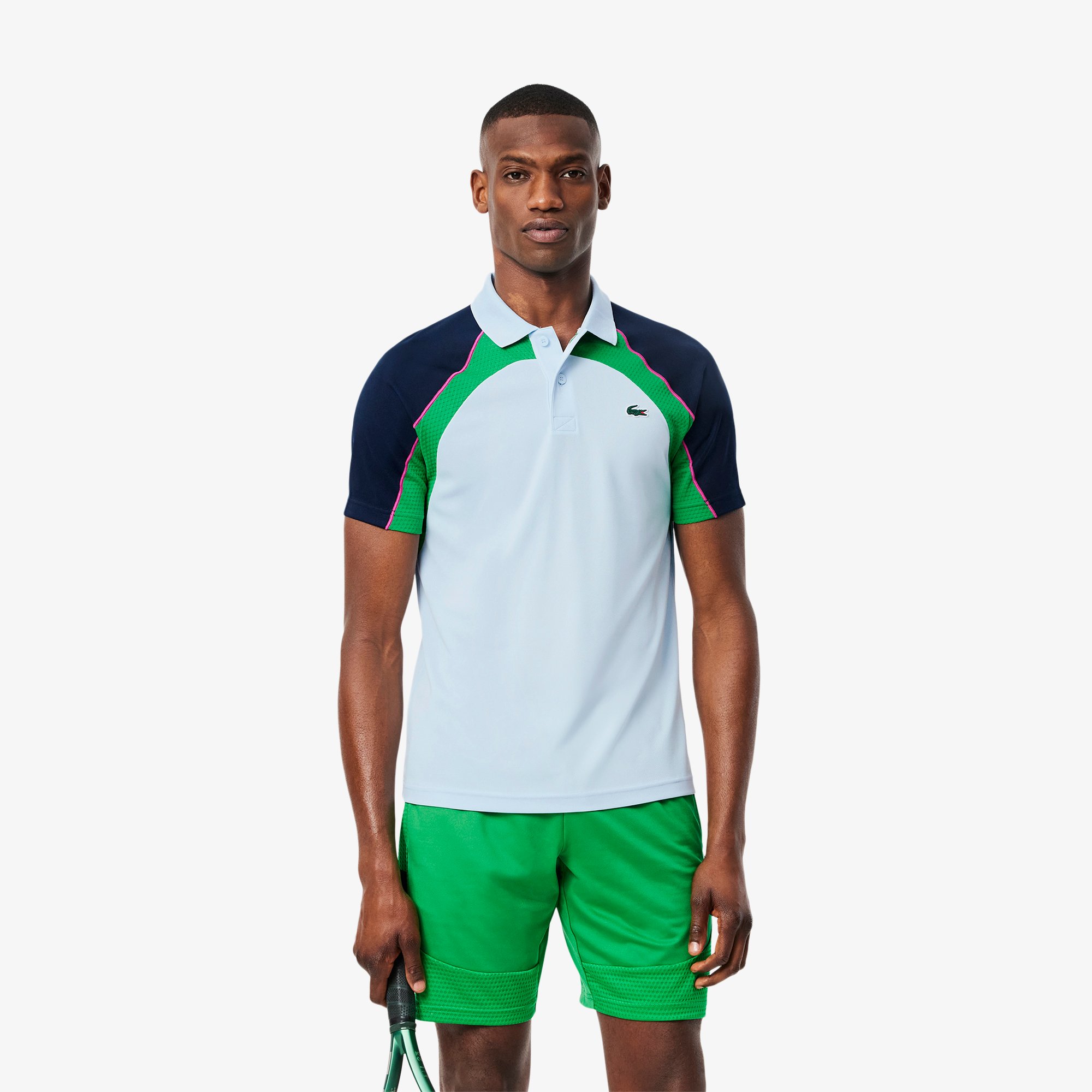 Áo Polo Tennis Lacoste Nam Công Nghệ Ultra Dry Họa Tiết Phối Màu
