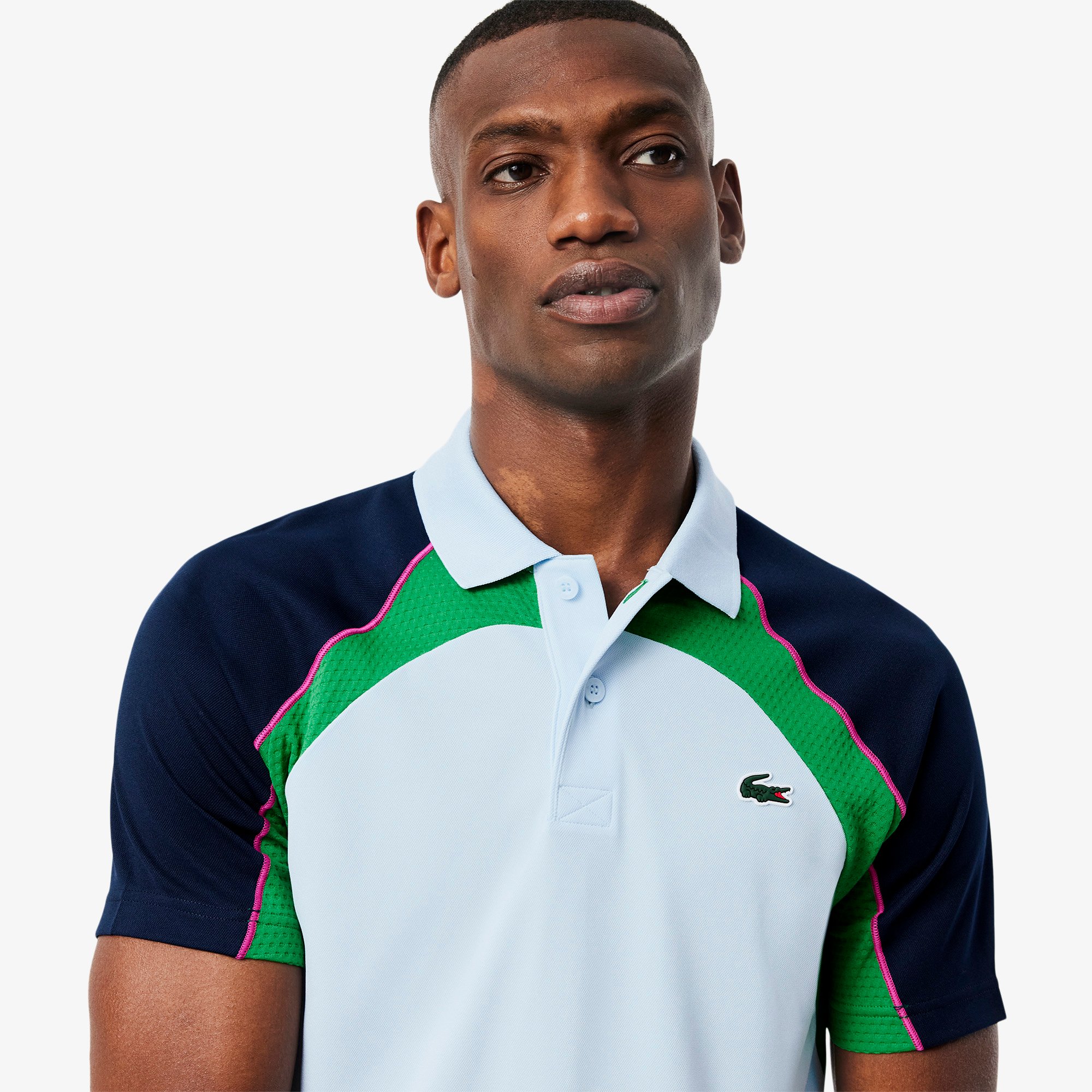 Áo Polo Tennis Lacoste Nam Công Nghệ Ultra Dry Họa Tiết Phối Màu