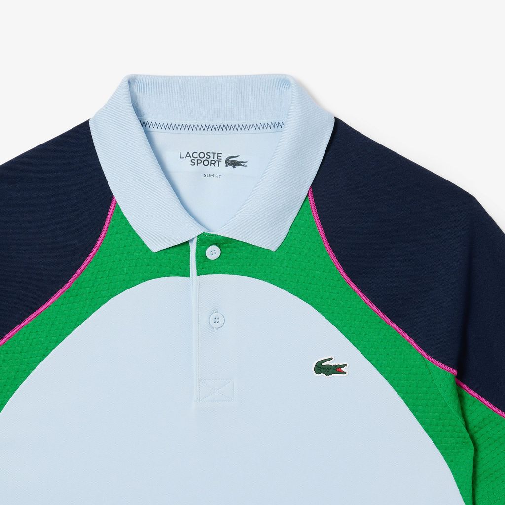 Áo Polo Tennis Lacoste Nam Công Nghệ Ultra Dry Họa Tiết Phối Màu
