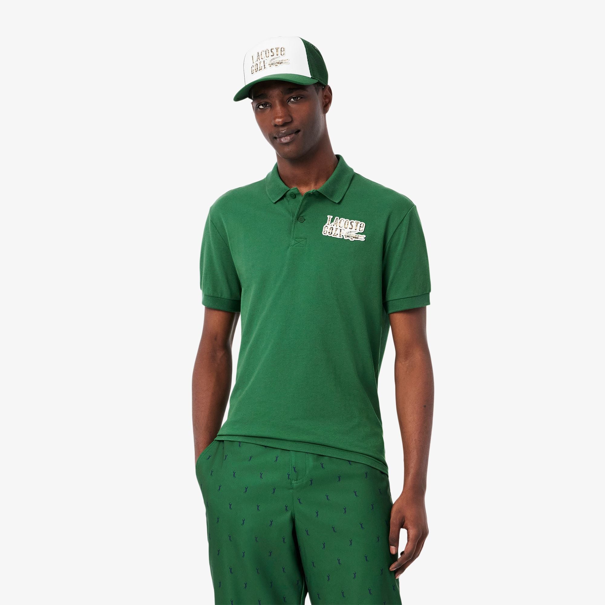 Áo Polo Golf Lacoste Nam Chất Liệu Mini-Piqué Dáng Rộng