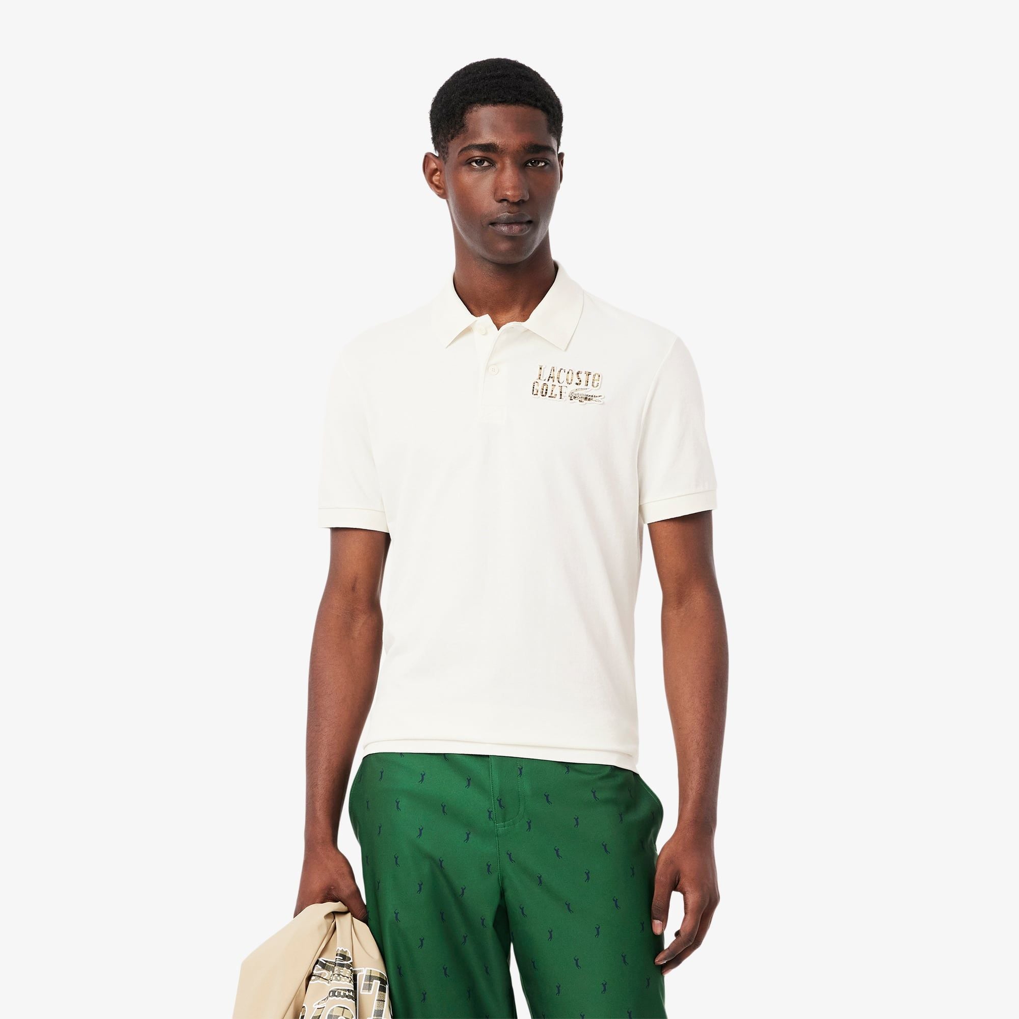 Áo Polo Golf Lacoste Nam Chất Liệu Mini-Piqué Dáng Rộng