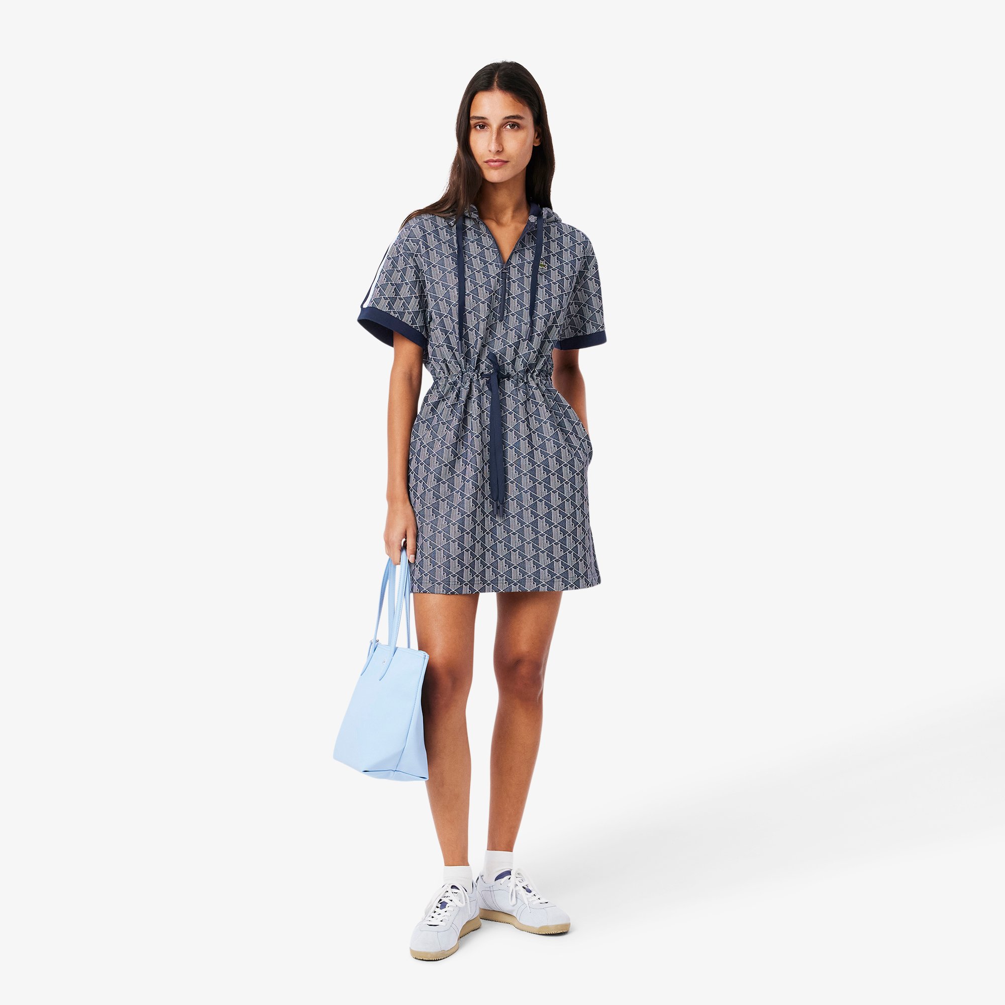 Đầm Hoodie Lacoste Nữ Chất Liệu Jacquard Họa Tiết Monogram