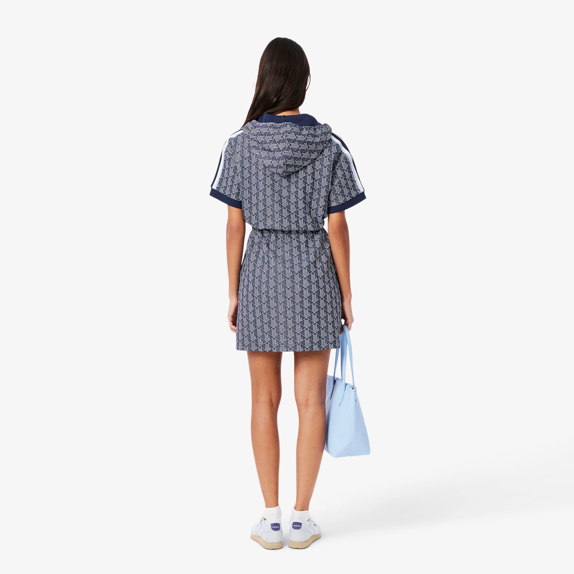 Đầm Hoodie Lacoste Nữ Chất Liệu Jacquard Họa Tiết Monogram