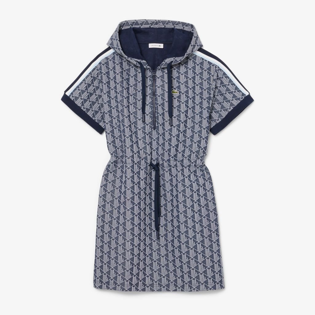Đầm Hoodie Lacoste Nữ Chất Liệu Jacquard Họa Tiết Monogram