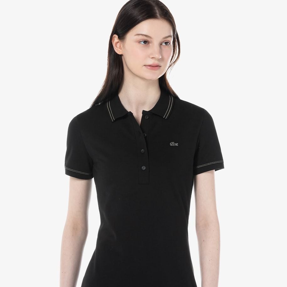 Đầm Polo Lacoste Nữ Ôm Dáng Chất Liệu Piqué Co Giãn