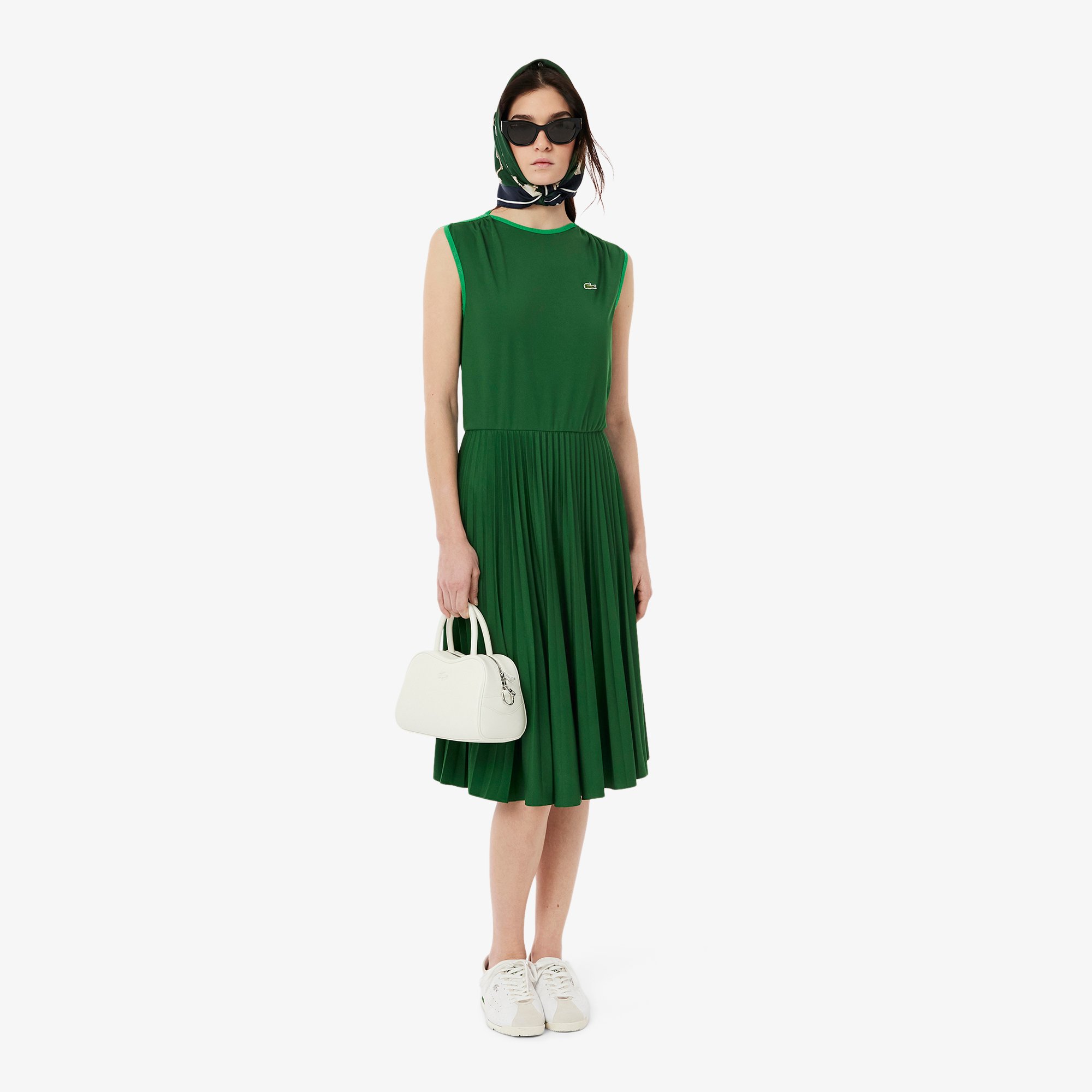 Đầm Xếp Ly Không Tay Lacoste Nữ