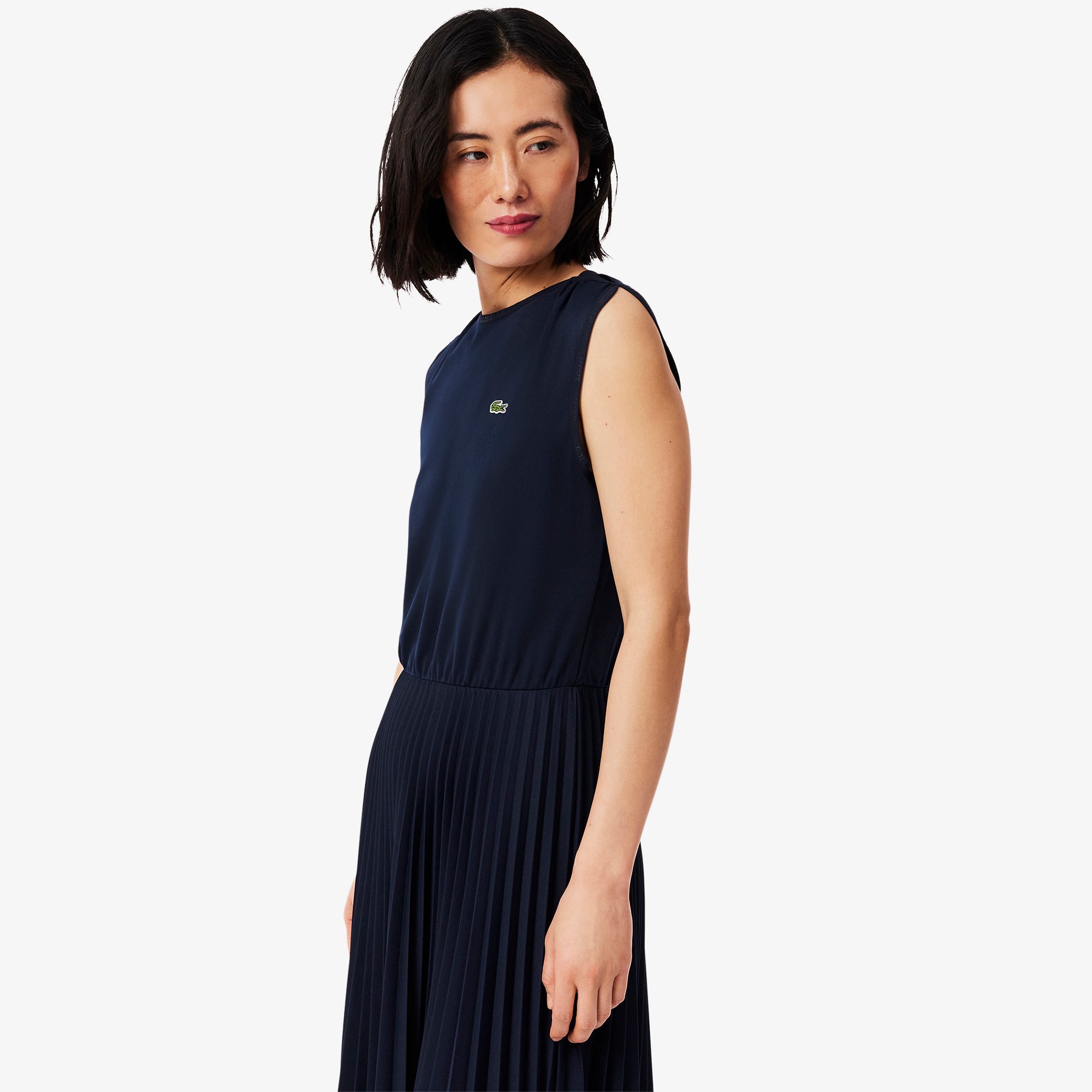 Đầm Xếp Ly Không Tay Lacoste Nữ