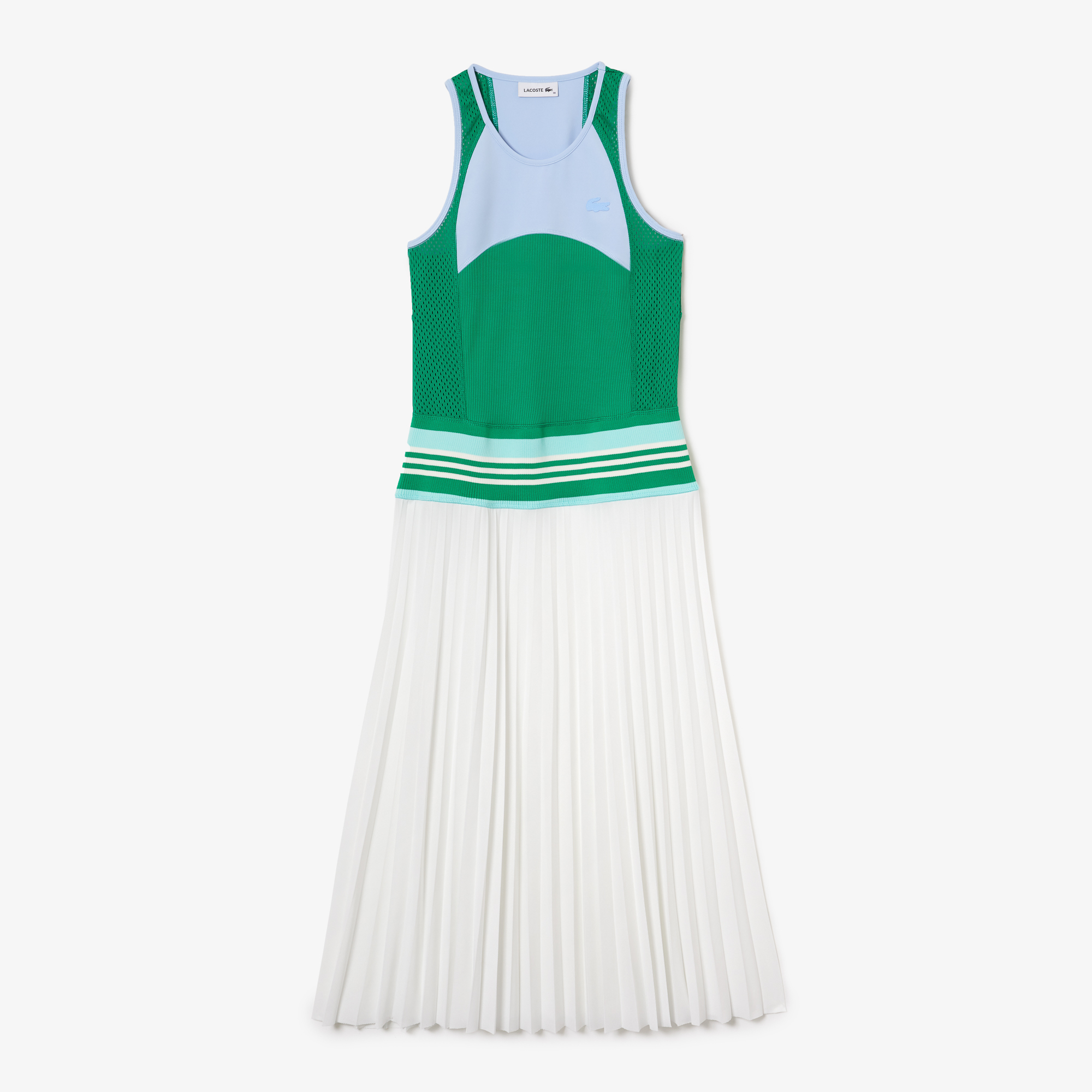Đầm Tank Top Lacoste Nữ Xếp Ly Hoạ Tiết Phối Màu