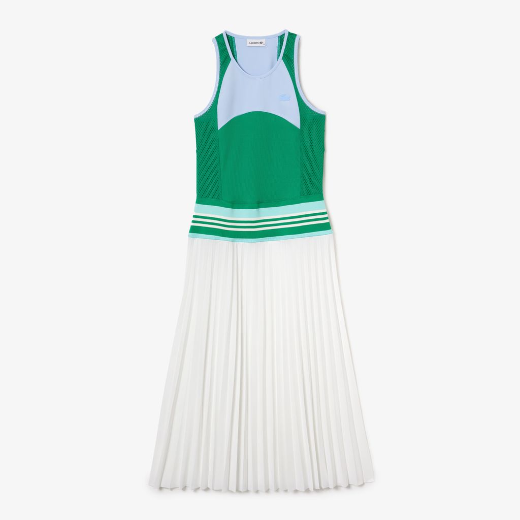 Đầm Tank Top Lacoste Nữ Xếp Ly Hoạ Tiết Phối Màu