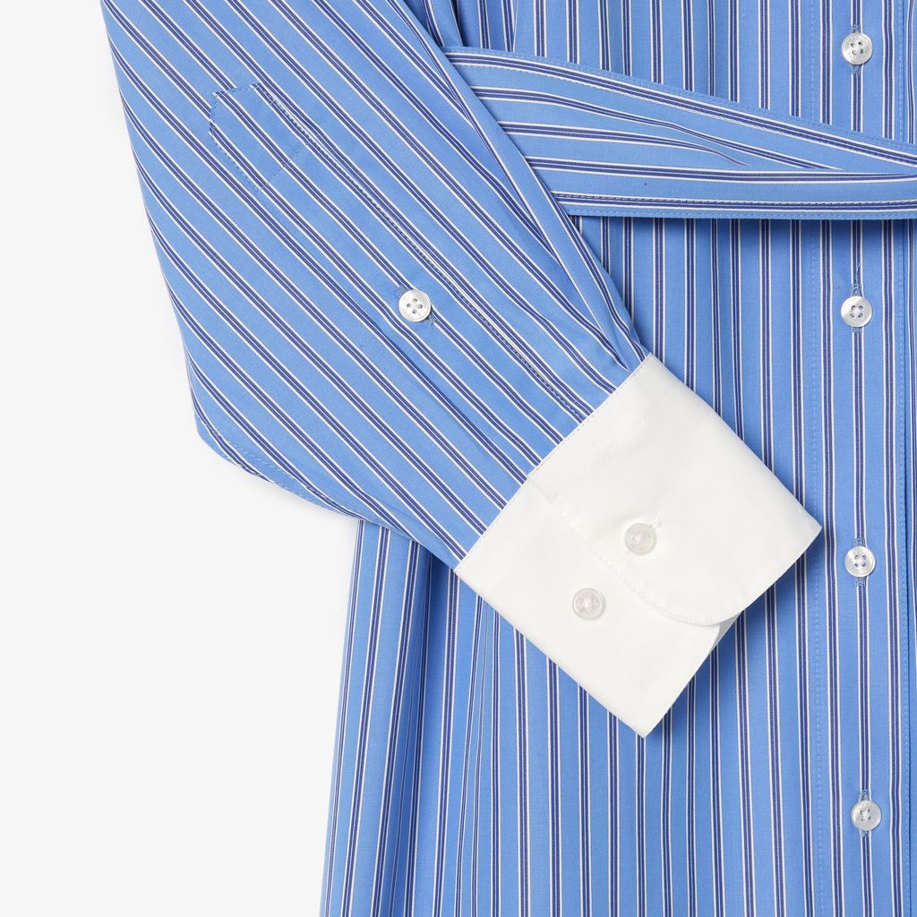 Đầm Sơ Mi Lacoste Nữ Tay Dài Kẻ Sọc Chất Liệu Poplin