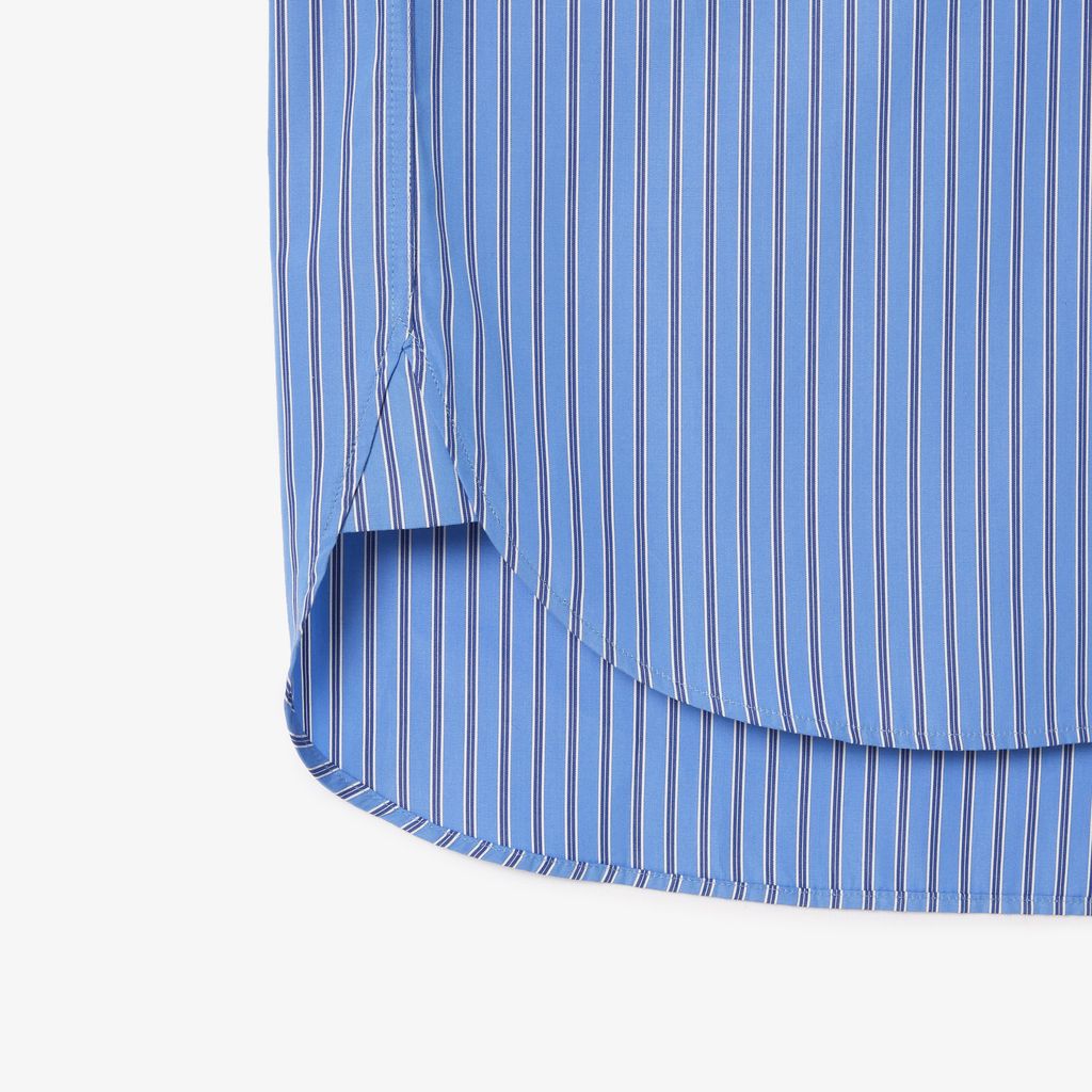 Đầm Sơ Mi Lacoste Nữ Tay Dài Kẻ Sọc Chất Liệu Poplin