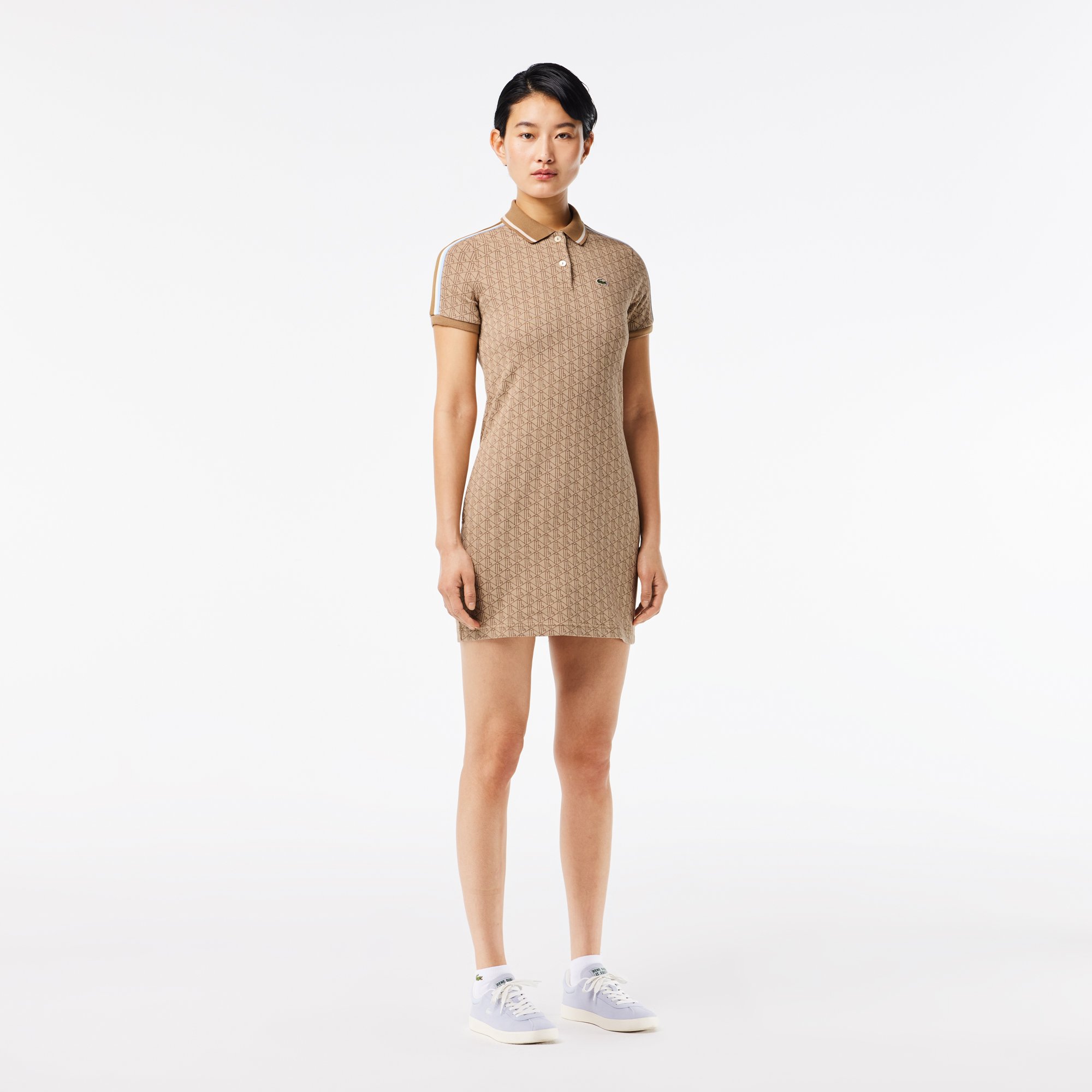 Đầm Lacoste Nữ Ôm Dáng Chất Liệu Jacquard Họa Tiết Monogram