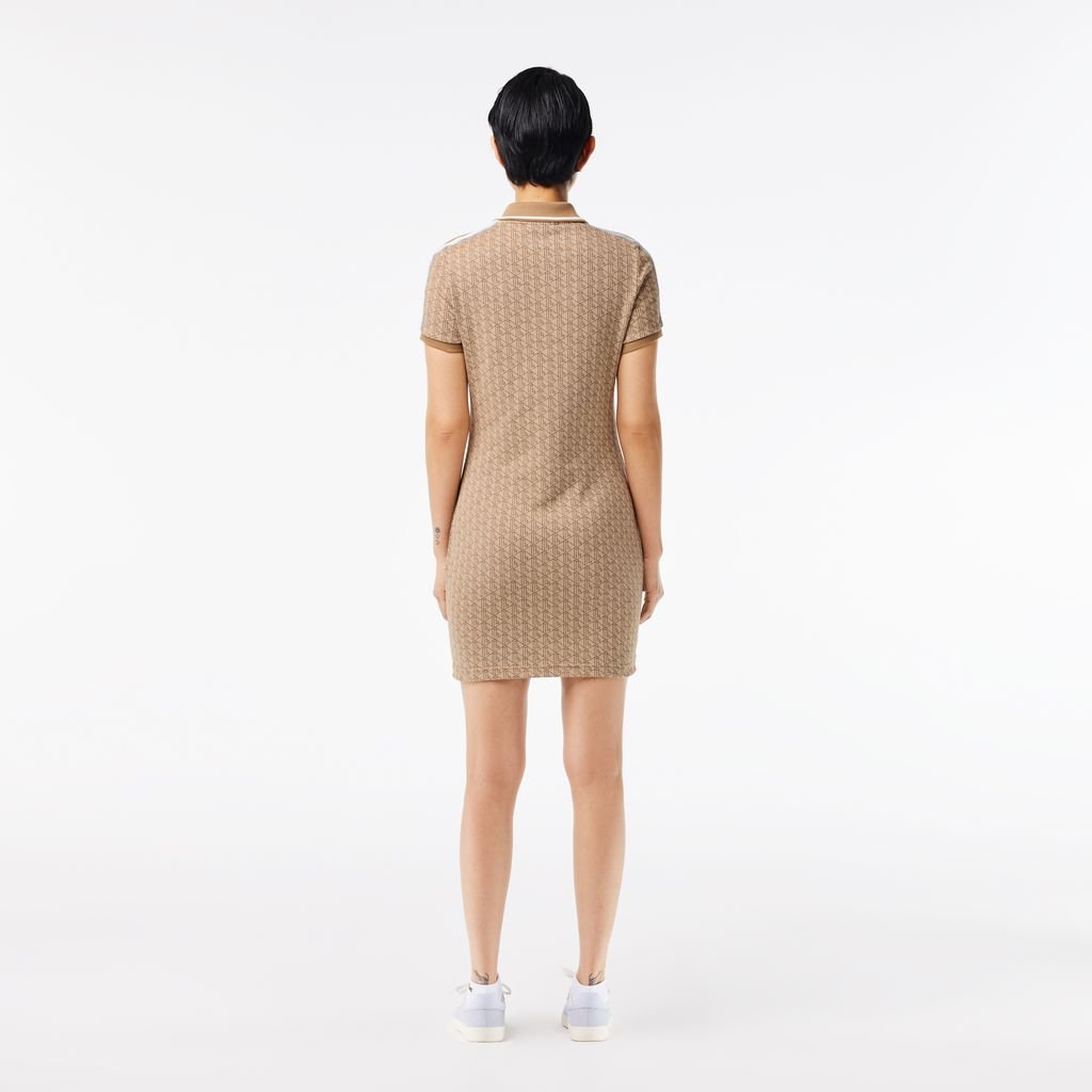 Đầm Lacoste Nữ Ôm Dáng Chất Liệu Jacquard Họa Tiết Monogram