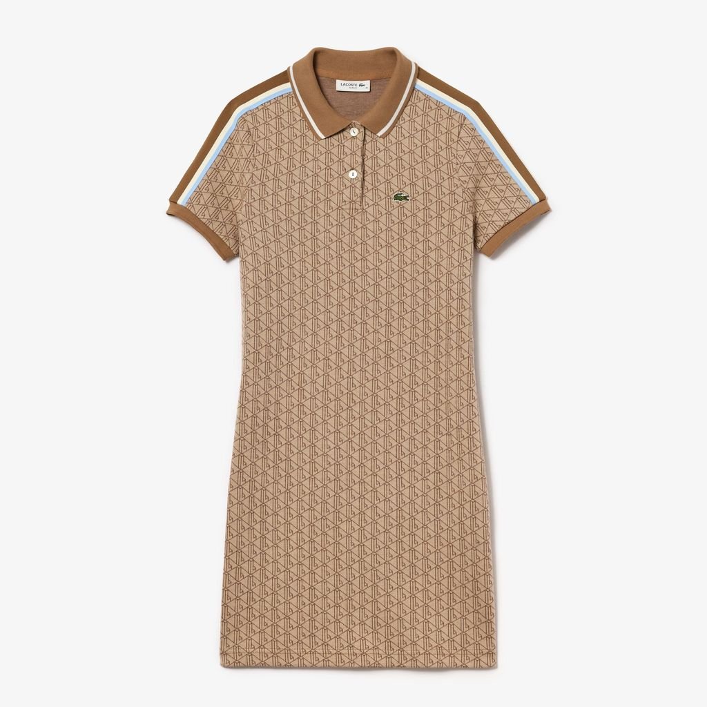 Đầm Lacoste Nữ Dáng Ôm Chất Liệu Jacquard Họa Tiết Monogram
