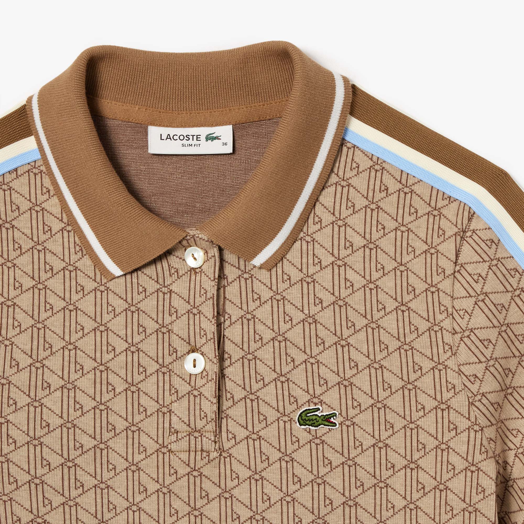 Đầm Lacoste Nữ Ôm Dáng Chất Liệu Jacquard Họa Tiết Monogram
