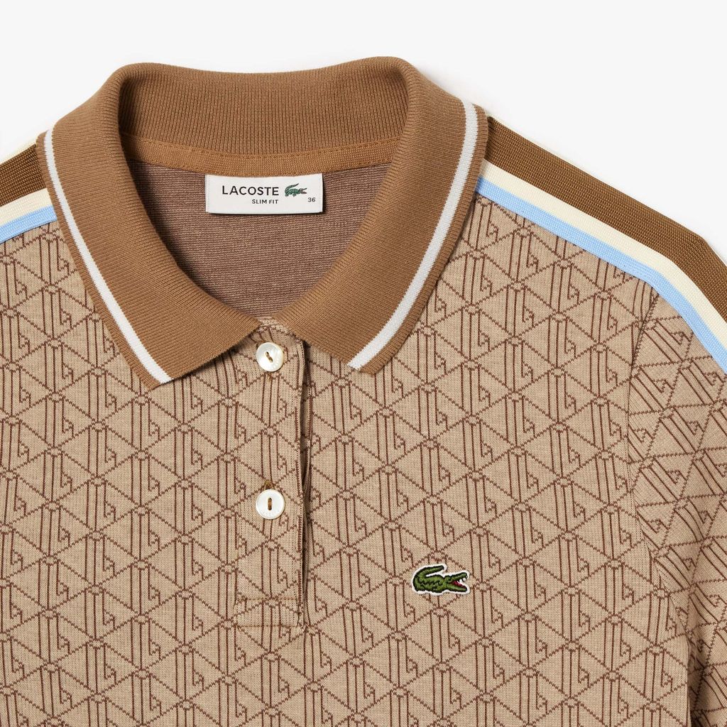 Đầm Lacoste Nữ Ôm Dáng Chất Liệu Jacquard Họa Tiết Monogram