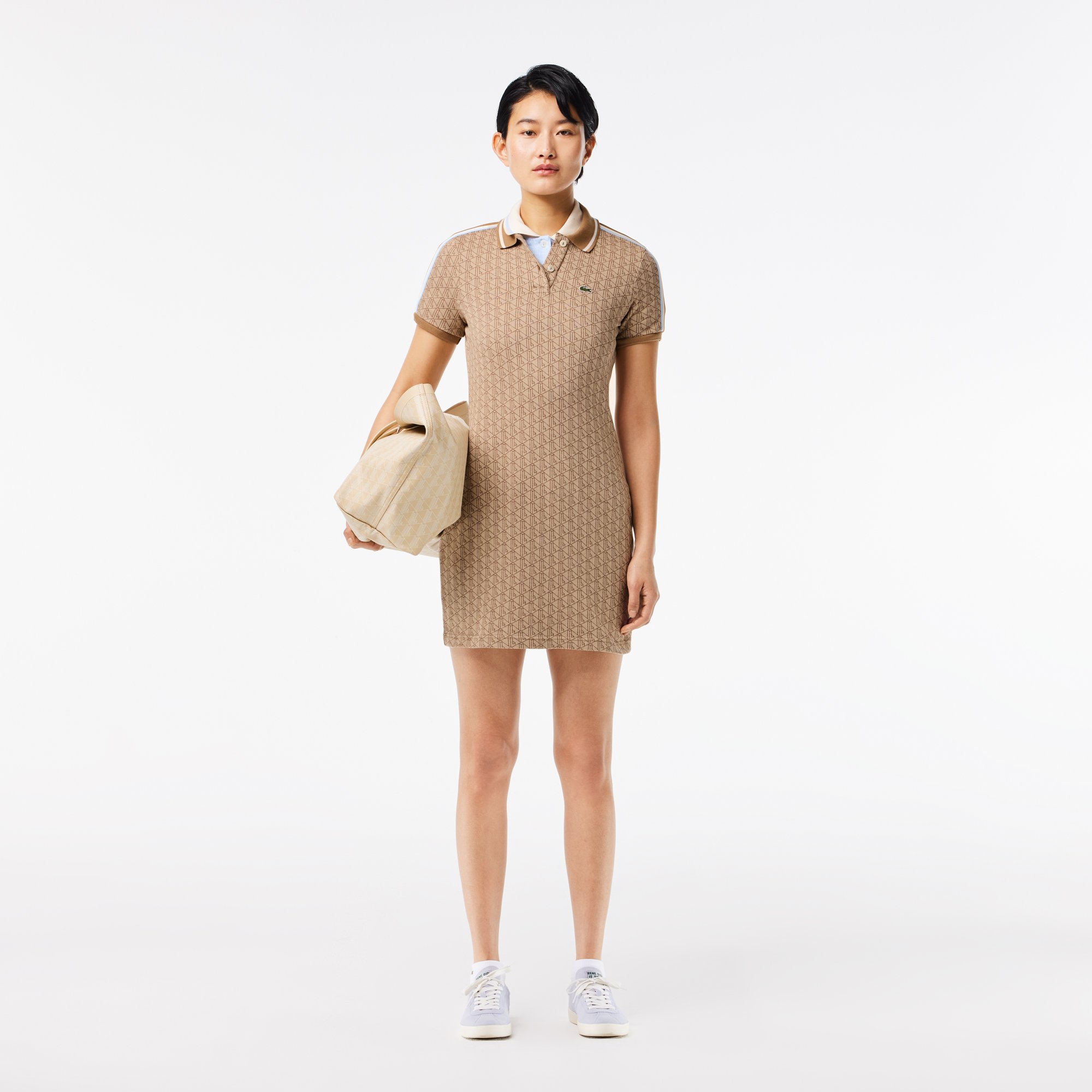 Đầm Lacoste Nữ Ôm Dáng Chất Liệu Jacquard Họa Tiết Monogram