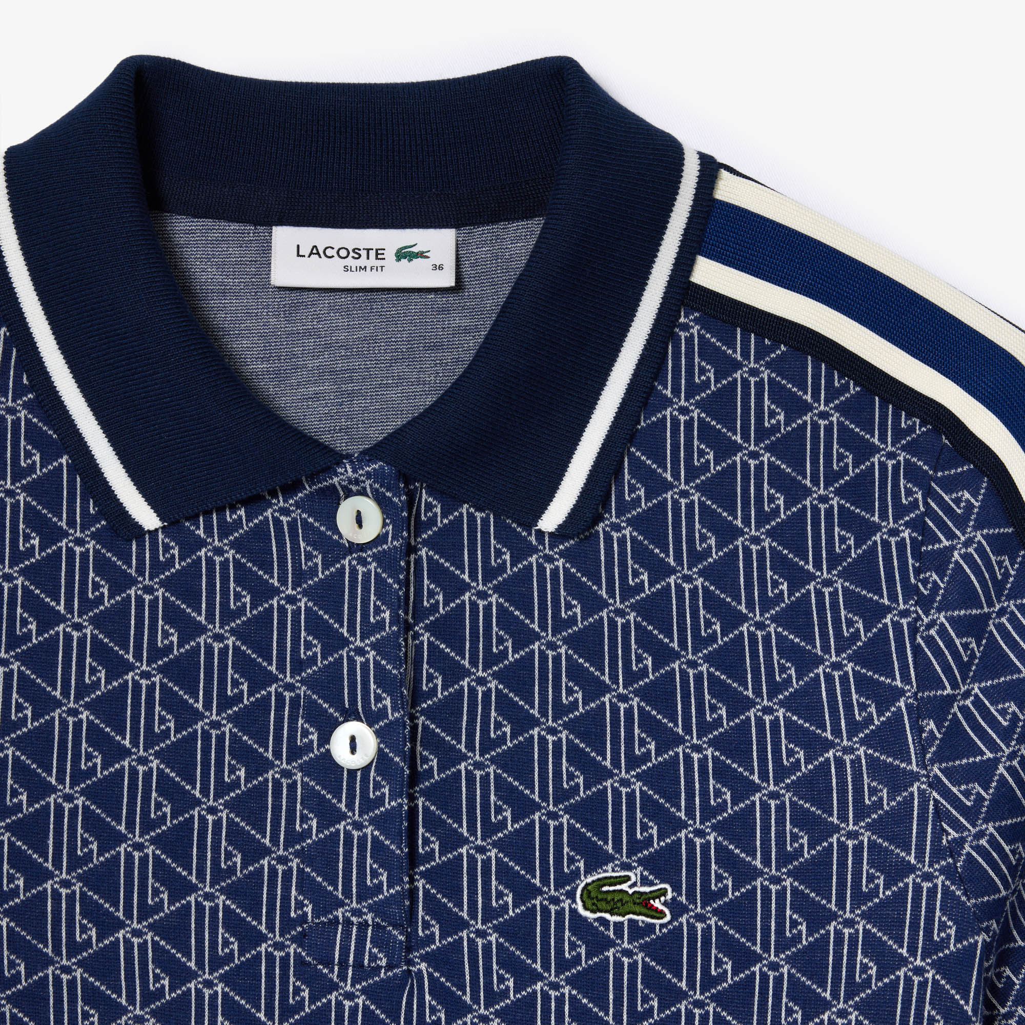 Đầm Lacoste Nữ Ôm Dáng Chất Liệu Jacquard Họa Tiết Monogram
