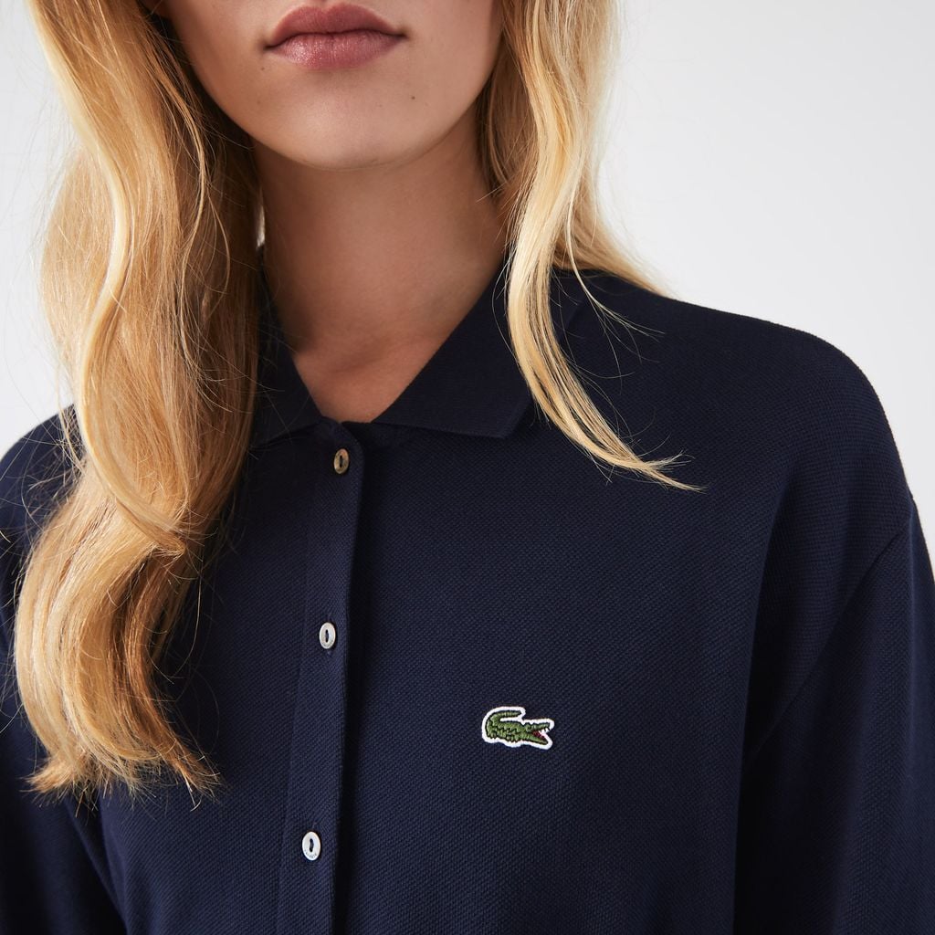 Đầm Polo Lacoste Nữ Có Đai Có Khuy Chất Liệu Cotton Piqué