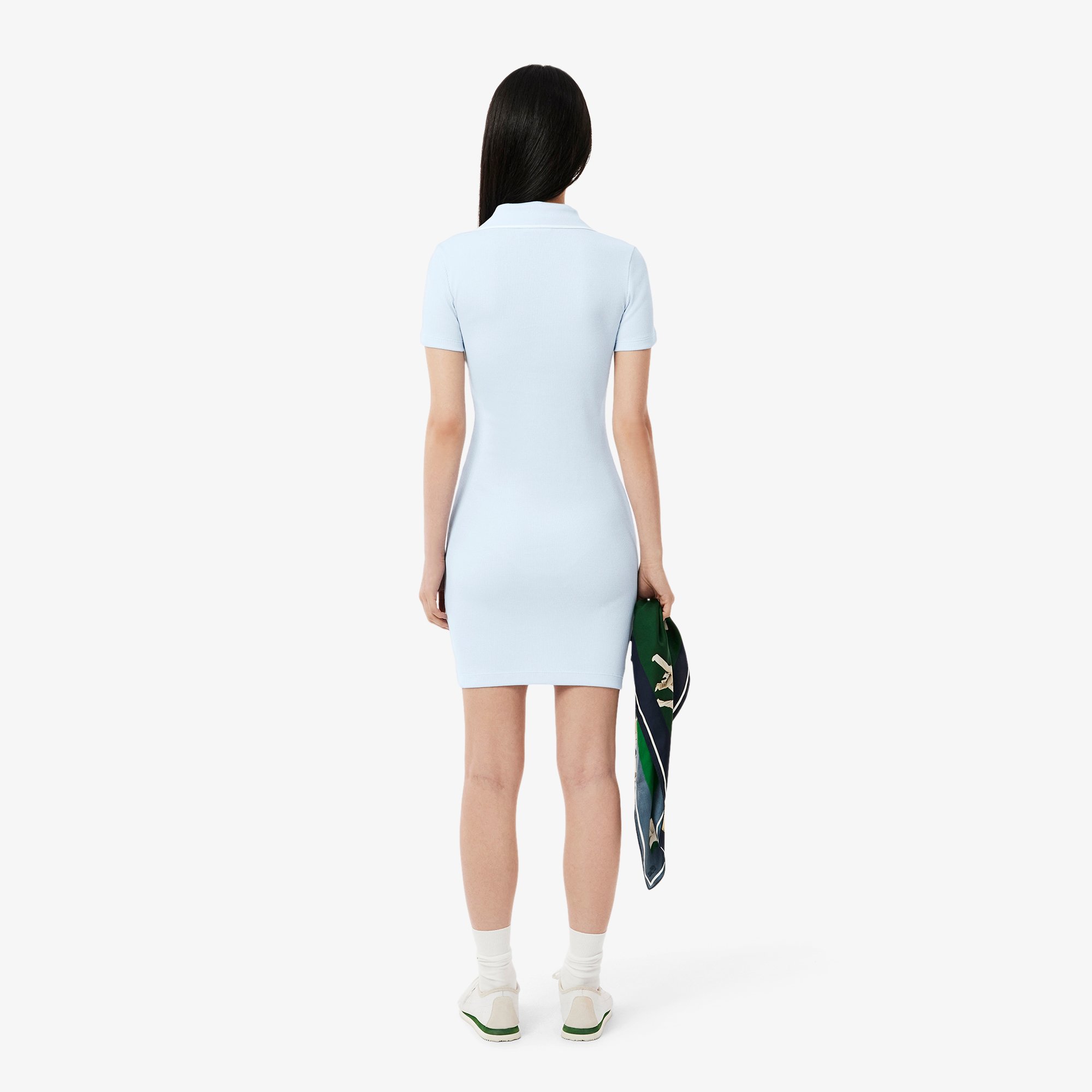 Đầm Polo Lacoste Nữ Cổ V Chất Liệu Cotton