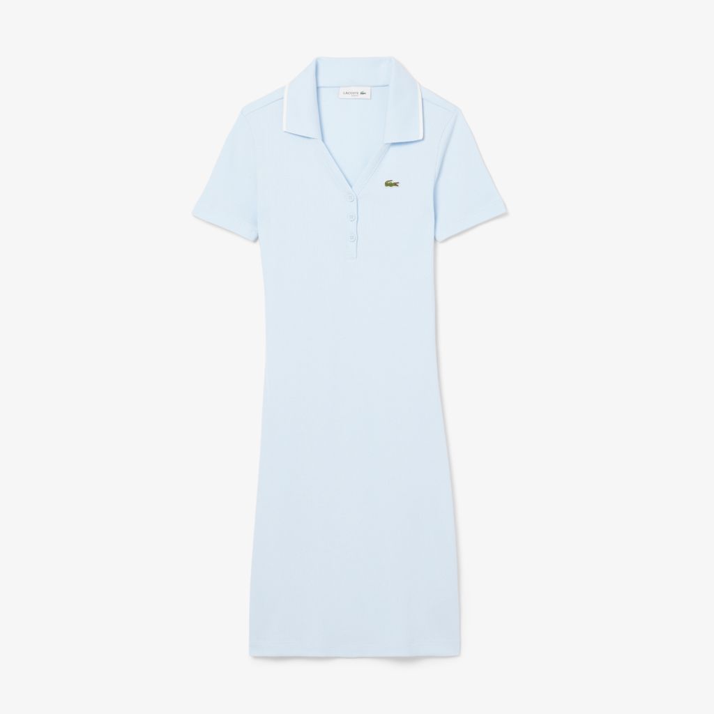 Đầm Polo Lacoste Nữ Cổ V Chất Liệu Cotton