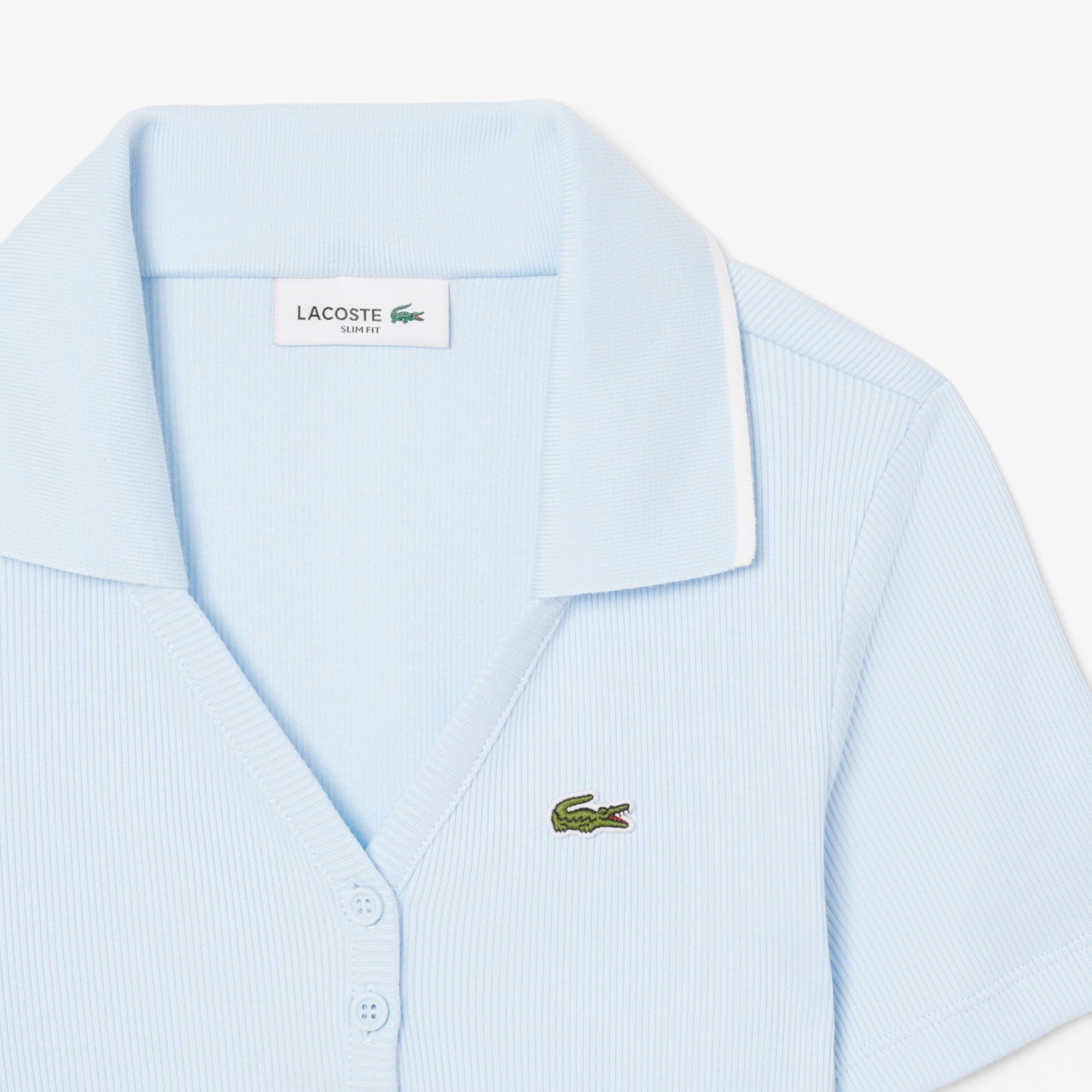 Đầm Polo Lacoste Nữ Cổ V Chất Liệu Cotton