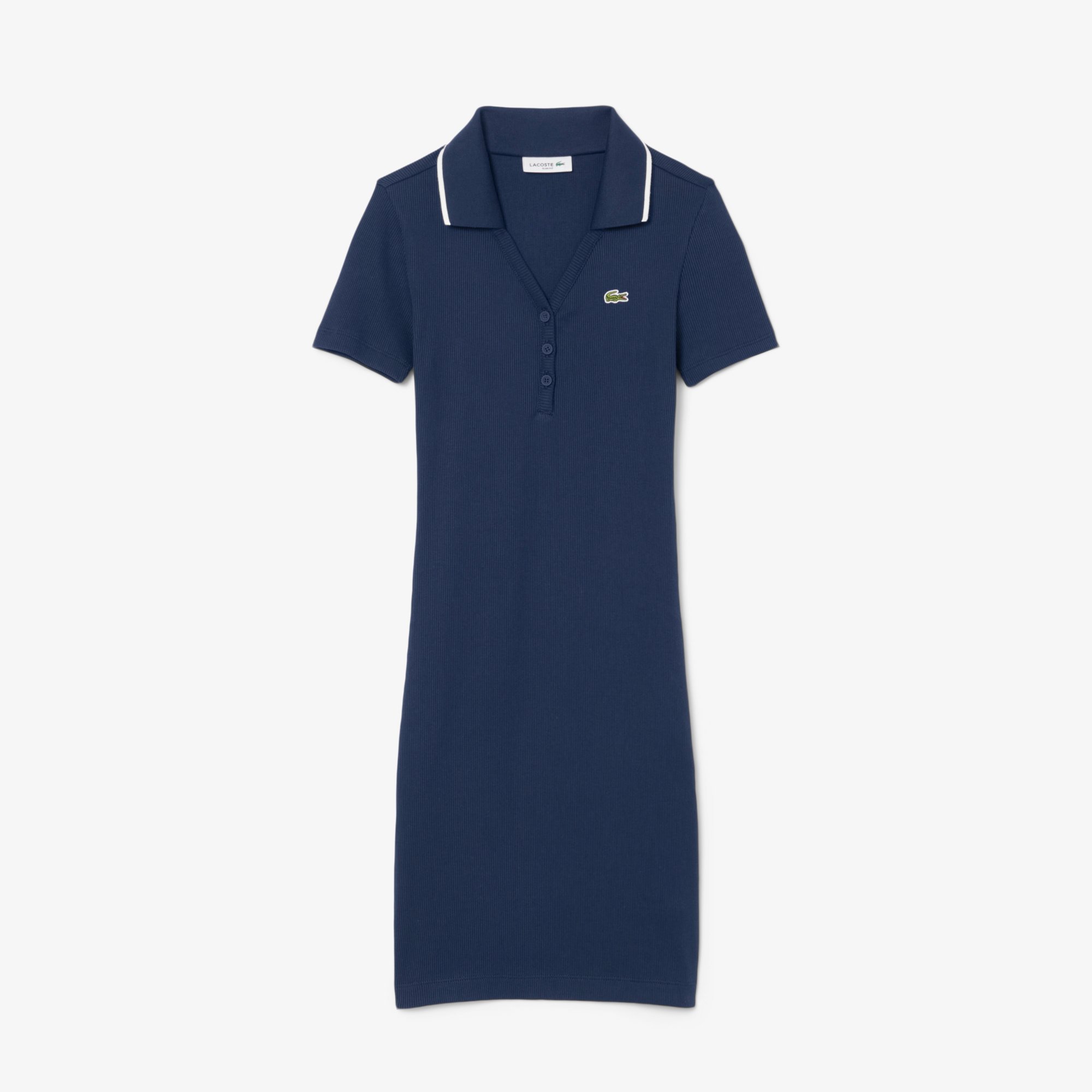 Đầm Polo Lacoste Nữ Cổ V Chất Liệu Cotton