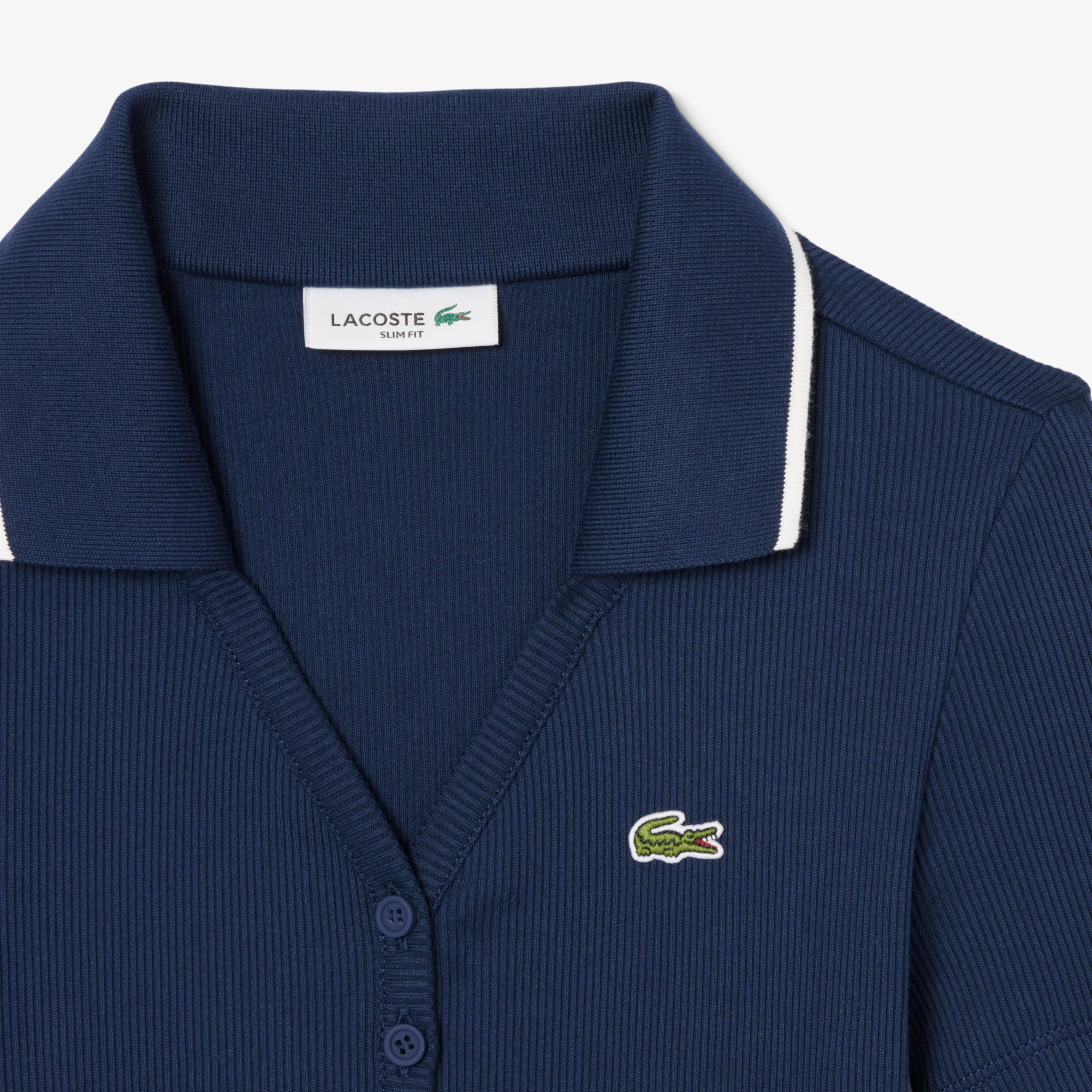 Đầm Polo Lacoste Nữ Cổ V Chất Liệu Cotton