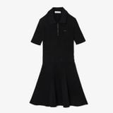 Đầm Polo Lacoste Nữ Dệt Kim Gân 3D Cổ Có Khóa Kéo