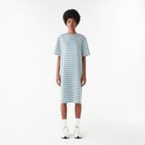 Đầm Lacoste Nữ Sọc Độ Dài Vừa Phải Chất Liệu Cotton Jersey