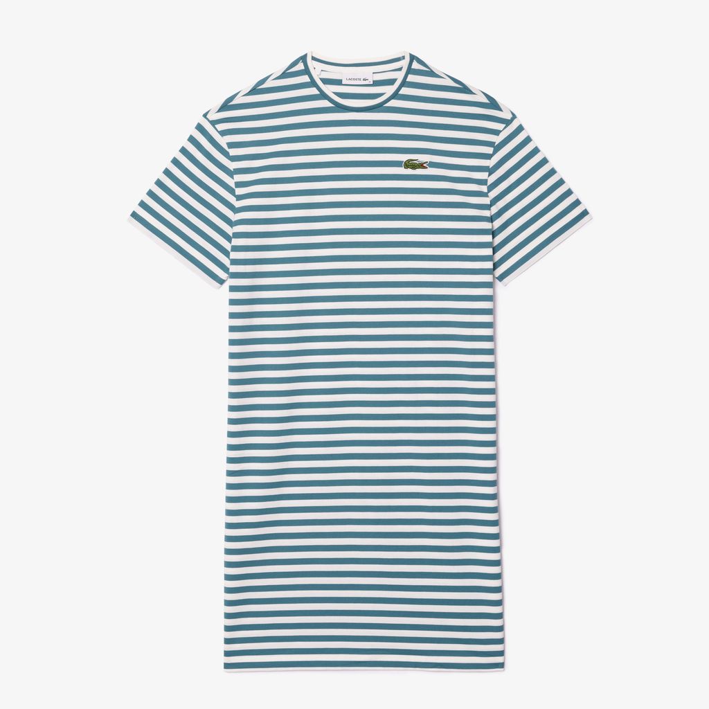 Đầm Lacoste Nữ Sọc Độ Dài Vừa Phải Chất Liệu Cotton Jersey