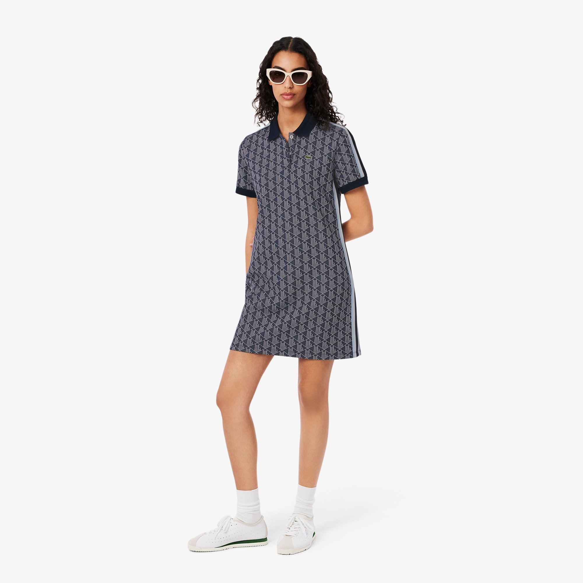 Đầm Polo Lacoste Nữ Ôm Dáng Họa Tiết Monogram
